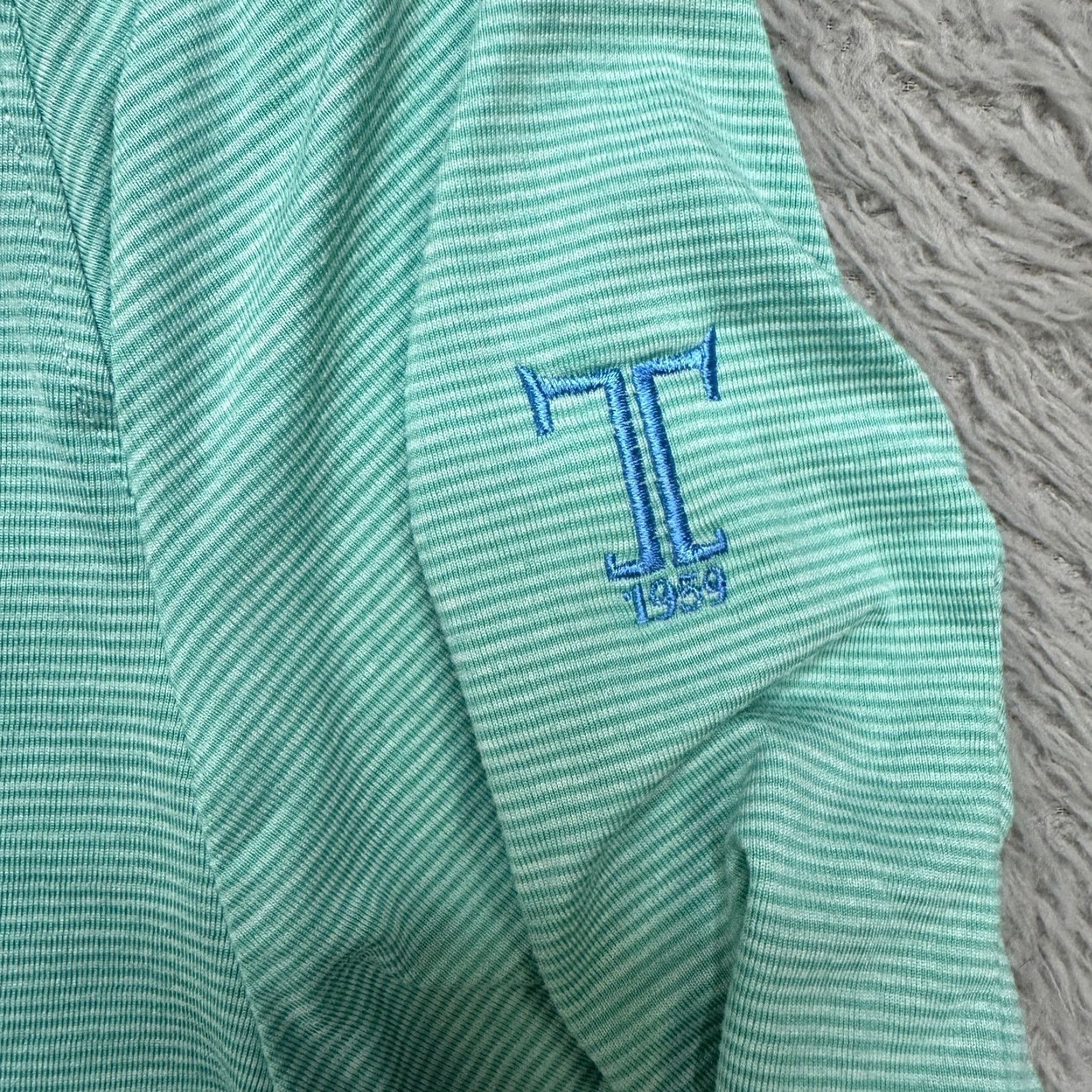 johnnie-O johnnie-O Pullover Mens M Laguna Blue Green 1/4 Zip Performance Golf Shirt Size US M / EU 48-50 / 2 - 5 Thumbnail