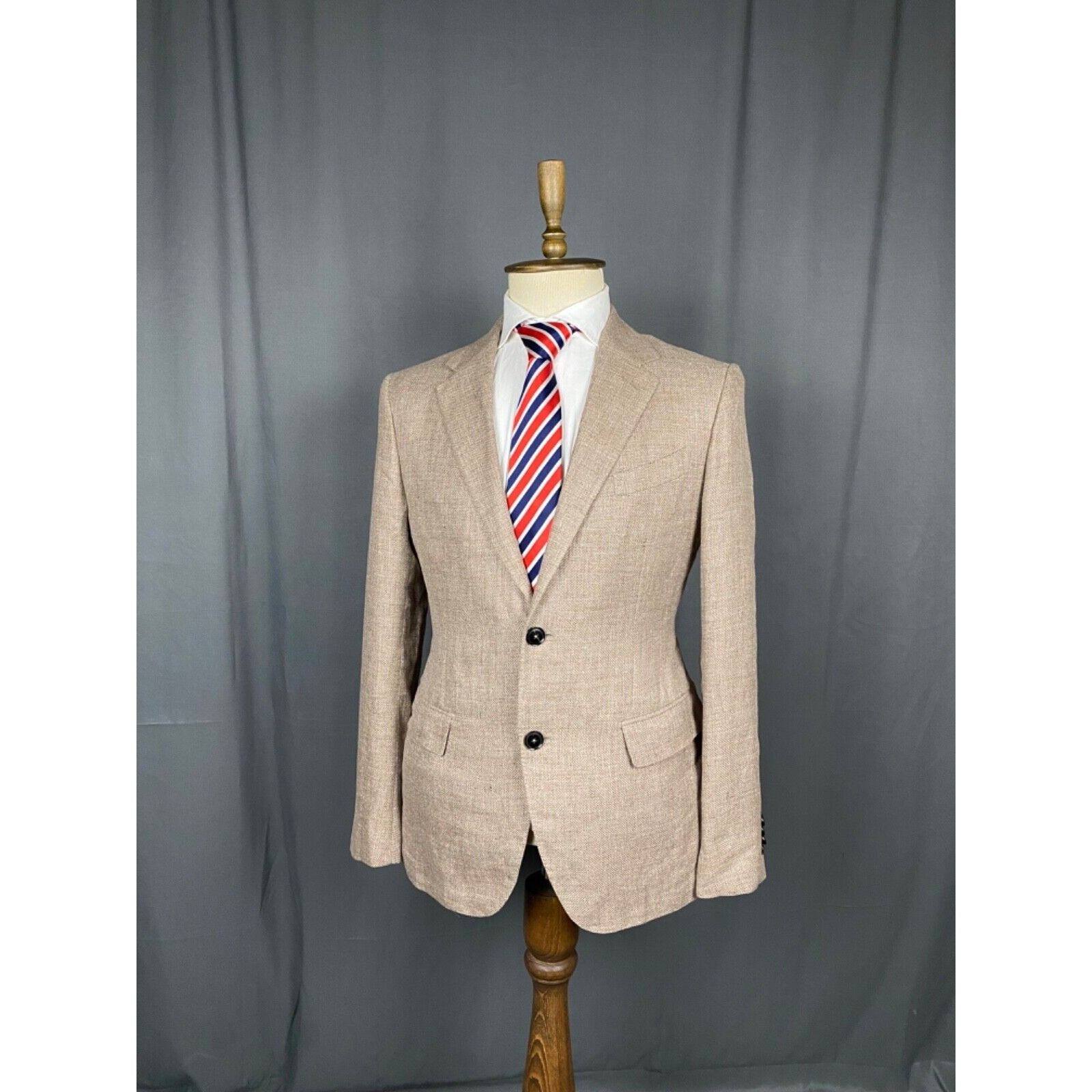 Ermenegildo Zegna MINT! Zegna RECENT Men's Brown Linen Wool Silk Blazer Sportc Size 50R - 2 Thumbnail