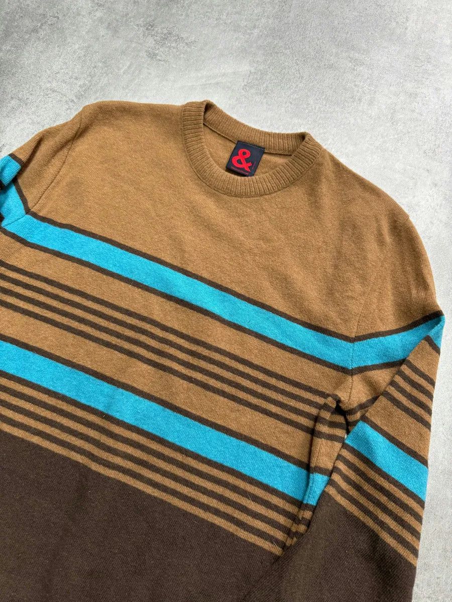 Dolce & Gabbana 2000s Dolce & Gabbana Brown & Blue Sripes Lambwool Sweater Size US S / EU 44-46 / 1 - 2 Thumbnail