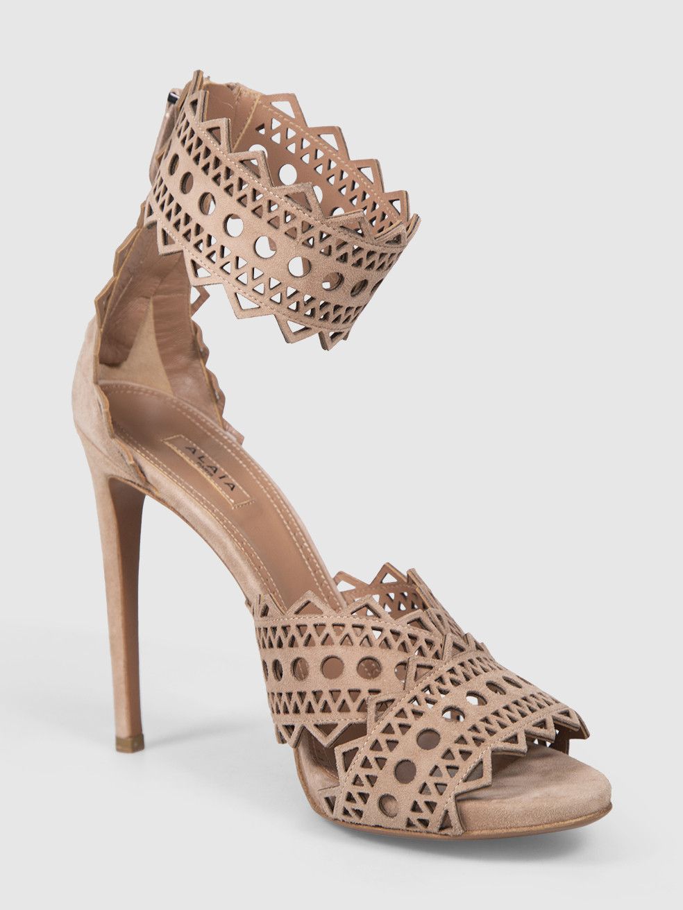 Alaia Pink Suede Cutout High Heel Sandals Size US 10 / IT 40 - 1 Thumbnail