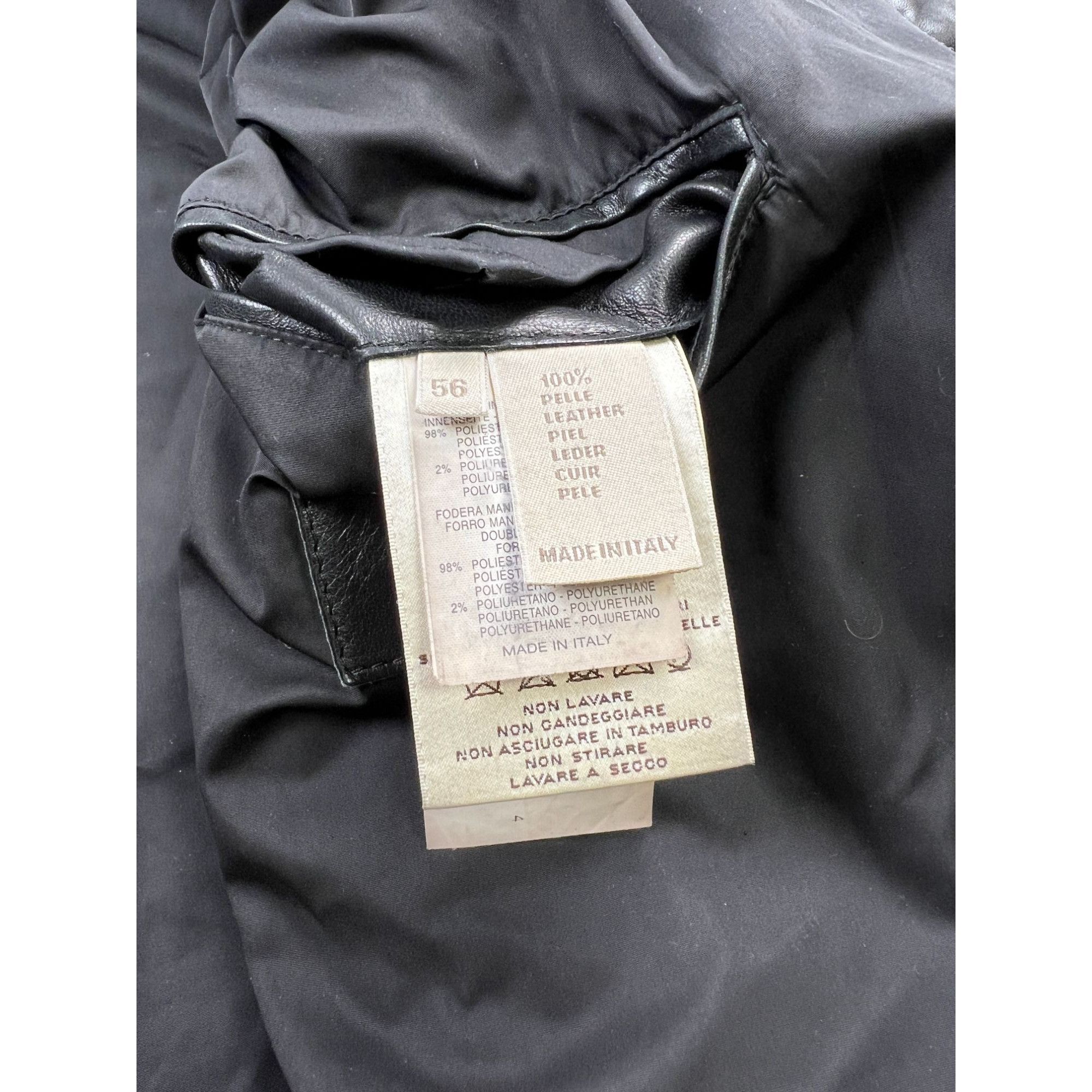 Ermenegildo Zegna Ermenegildo Zegna Black Leather Quilted Jacket (Y1020) Size US XL / EU 56 / 4 - 11 Thumbnail