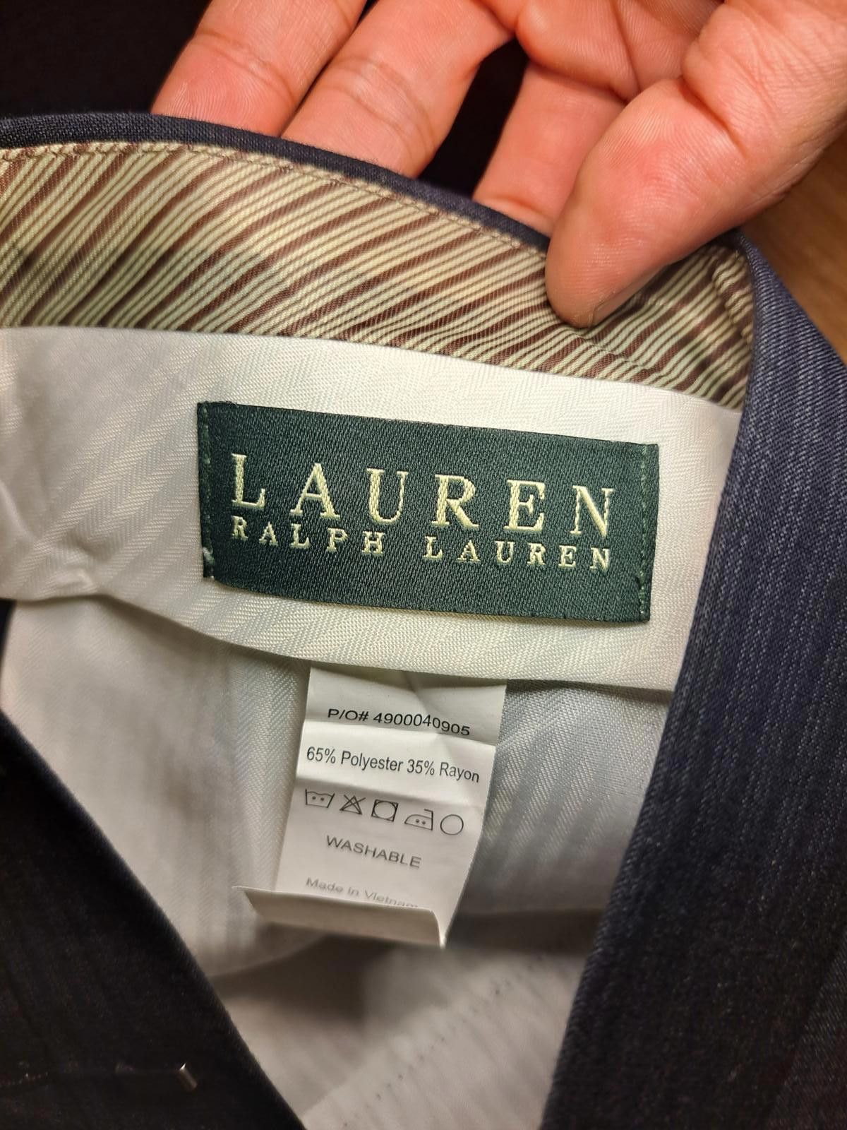 Polo Ralph Lauren Ralph Lauren Dress Pants Mens 42x30 Black Plaid Pleated Size 50R - 2 Thumbnail