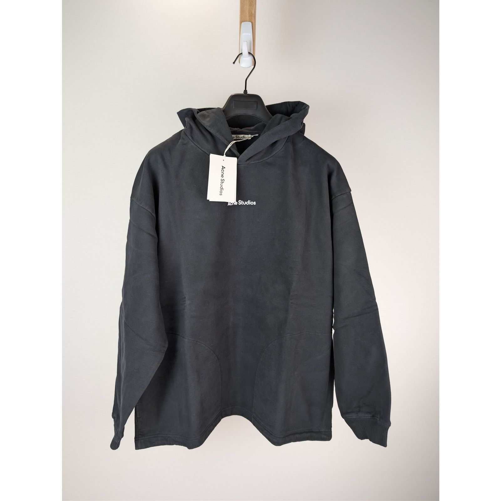 Acne Studios o1rshd1 Logo-Print Cotton Hoodie in Black XL Size US XL / EU 56 / 4 - 8 Thumbnail