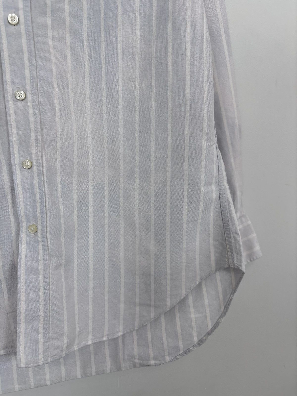 Etro Etro Milano Men’s White/Blue Striped Long Sleeve Shirt Size US L / EU 52-54 / 3 - 6 Thumbnail