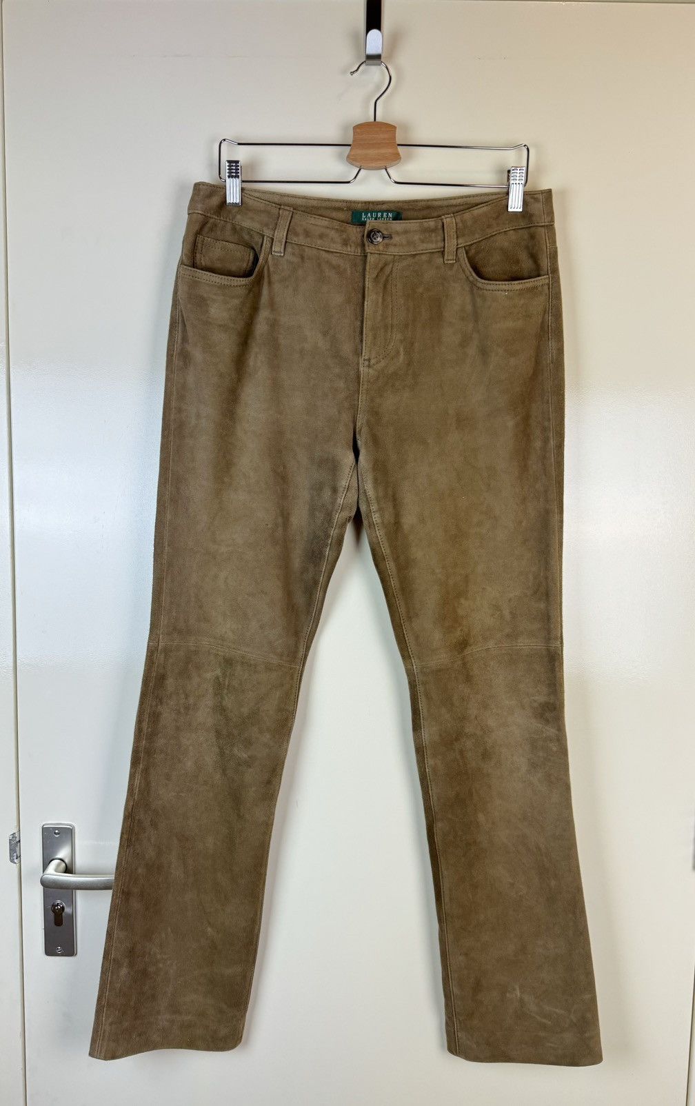 Lauren Ralph Lauren Ralph Lauren Suede Leather Brown Vtg Pants Trousers Cowboy Size 32" / US 10 / IT 46 - 1 Thumbnail