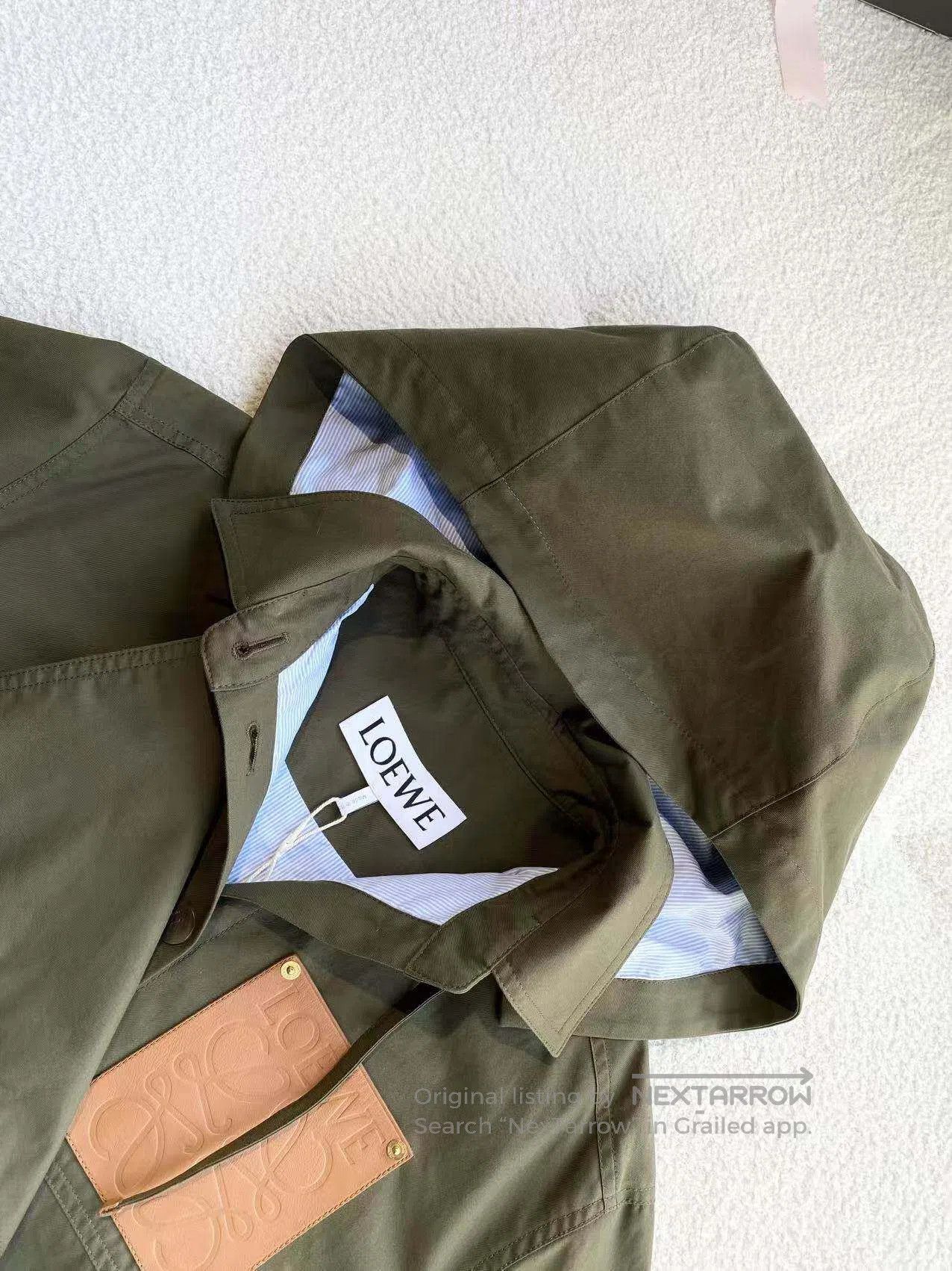 Loewe Loewe Leather brand logo hooded trench coat| Size XS / US 0-2 / IT 36-38 - 4 Thumbnail
