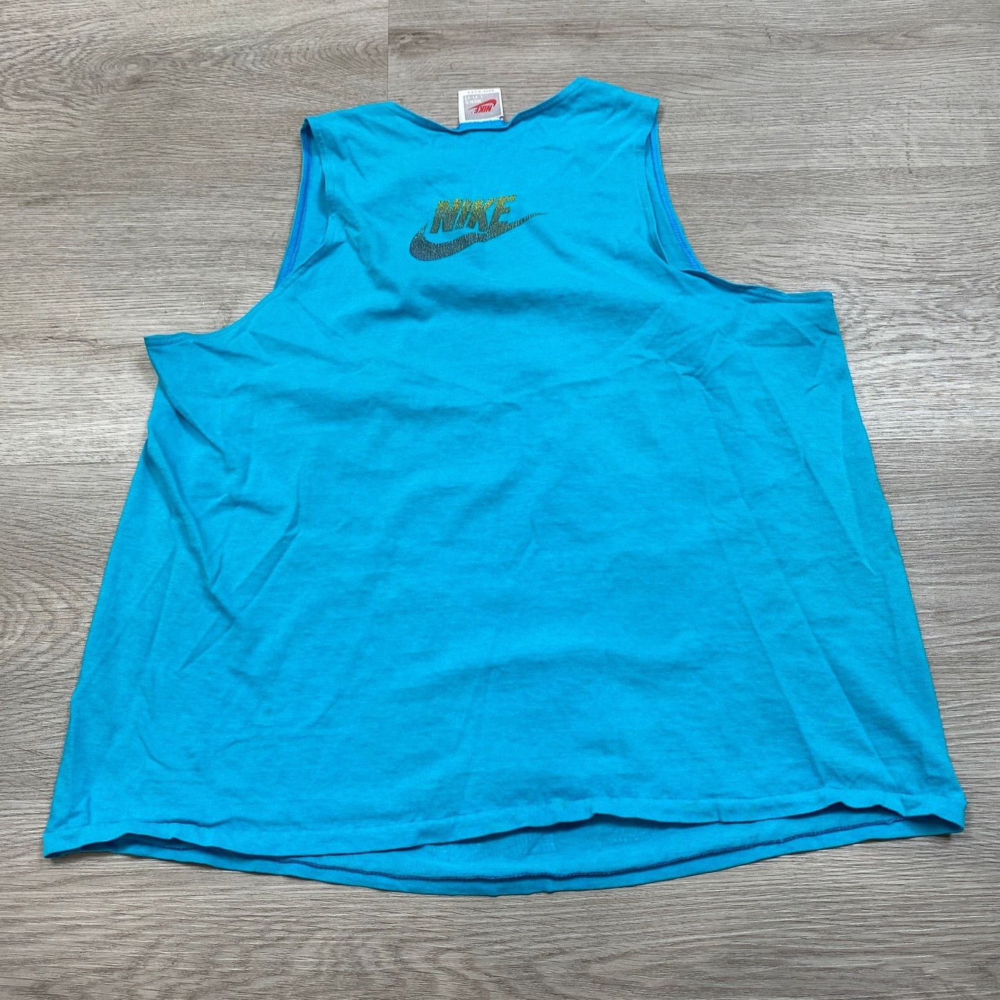 Nike × Vintage Vintage 80s 90s Nike Just Do It Tank Top Mens L Summer Beach Size US L / EU 52-54 / 3 - 3 Thumbnail