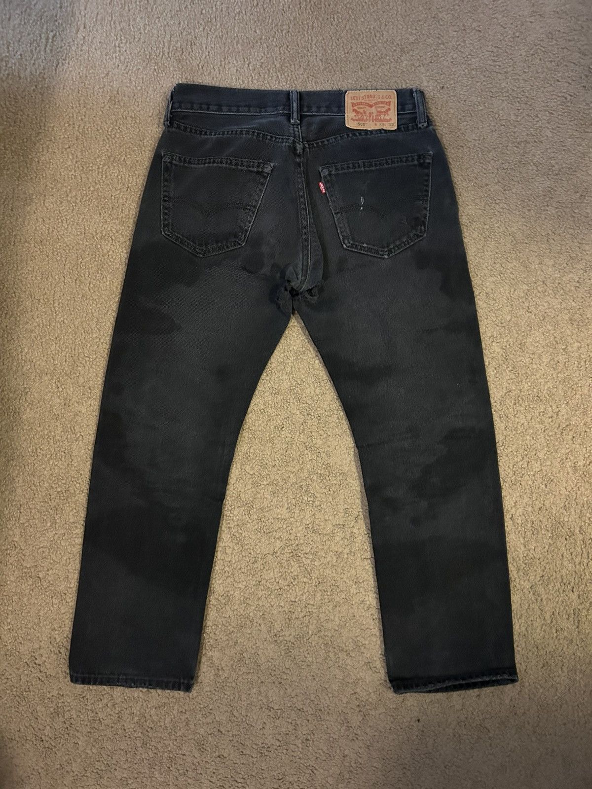 Levi's Vintage Levis 505 Black Straight Leg Denim Size US 30 / EU 46 - 2 Thumbnail