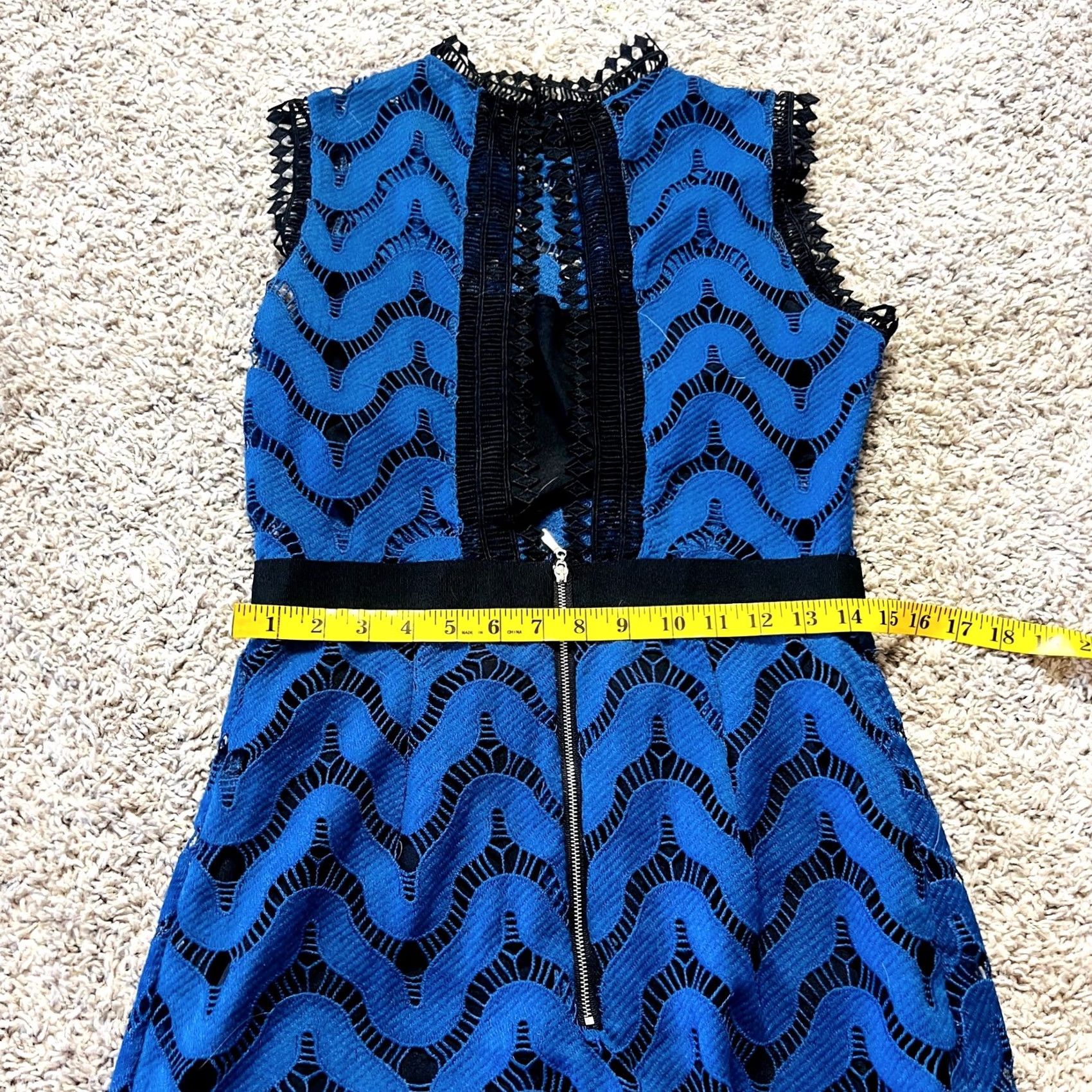 Vintage VINTAGE Y2K Scallop Open Back High Neck Midi Dress Blue Women's Size Medium Size M / US 6-8 / IT 42-44 - 3 Thumbnail