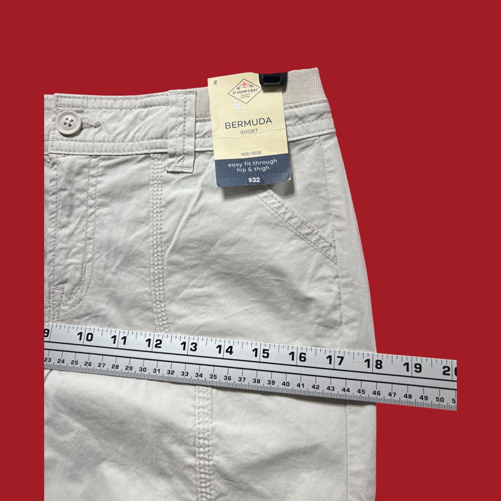 Other St. John's Bay - Women's Mid-Rise Cargo Bermuda Short - Beig Size 26" / US 2 / IT 38 - 6 Thumbnail