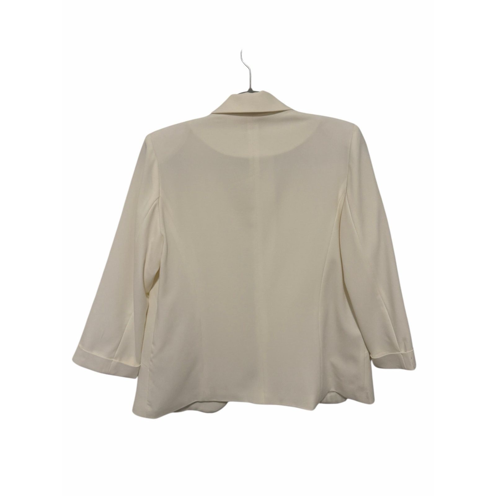 Other Molly Bracken White 3/4 Sleeve Faux Pocket Open Front Blazer Size M / US 6-8 / IT 42-44 - 5 Thumbnail