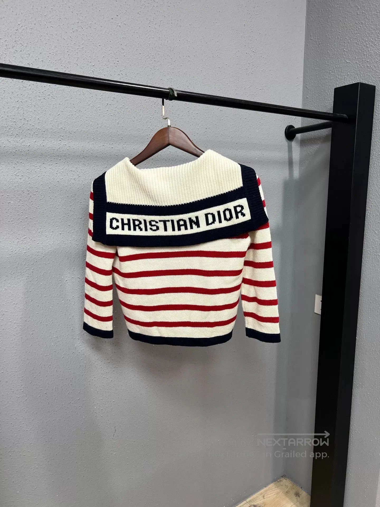 Dior striped navy collar cardigan. Size XS / US 0-2 / IT 36-38 - 1 Thumbnail