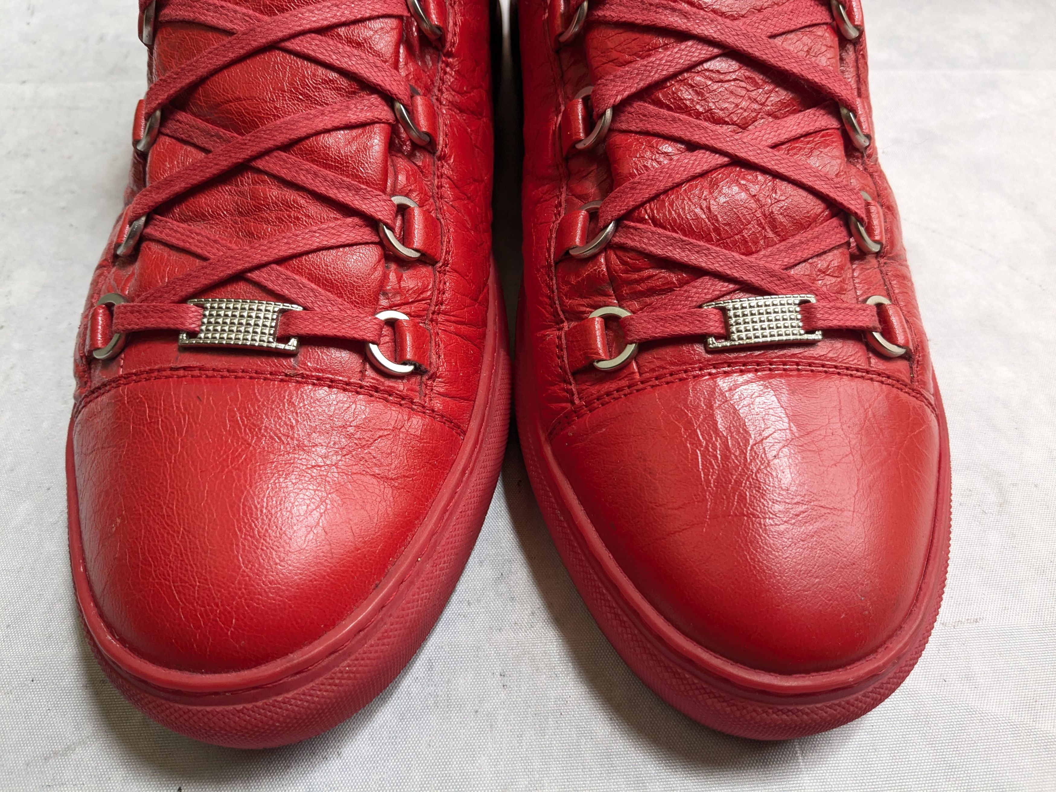 Balenciaga Balenciaga Arena Red 13 High Tops Leather Sneakers Size US 13 / EU 46 - 4 Thumbnail