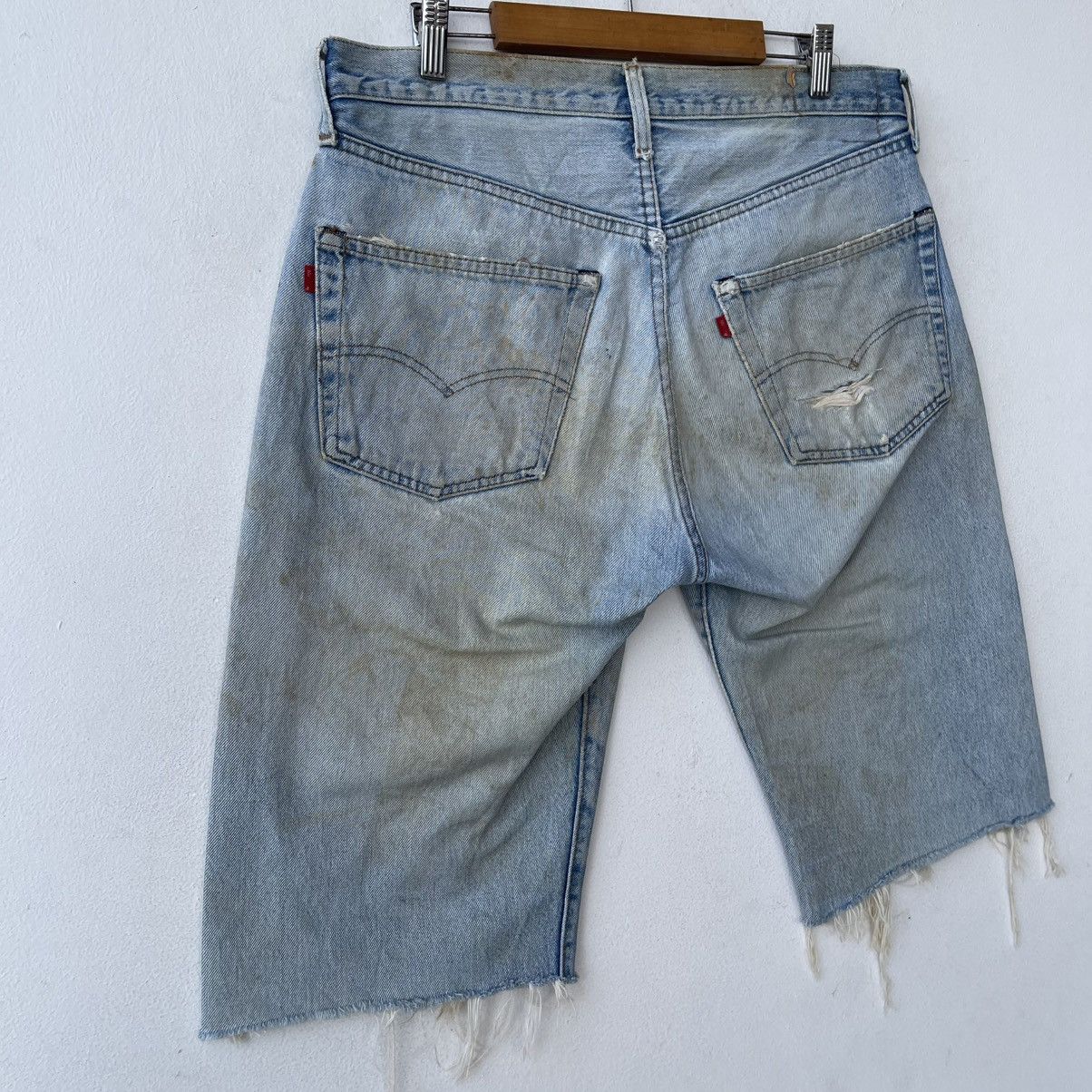 Levi's Thrashed 70s Levi’s 501 Redline Selvedge Denim Shorts Size US 34 / EU 50 - 10 Thumbnail