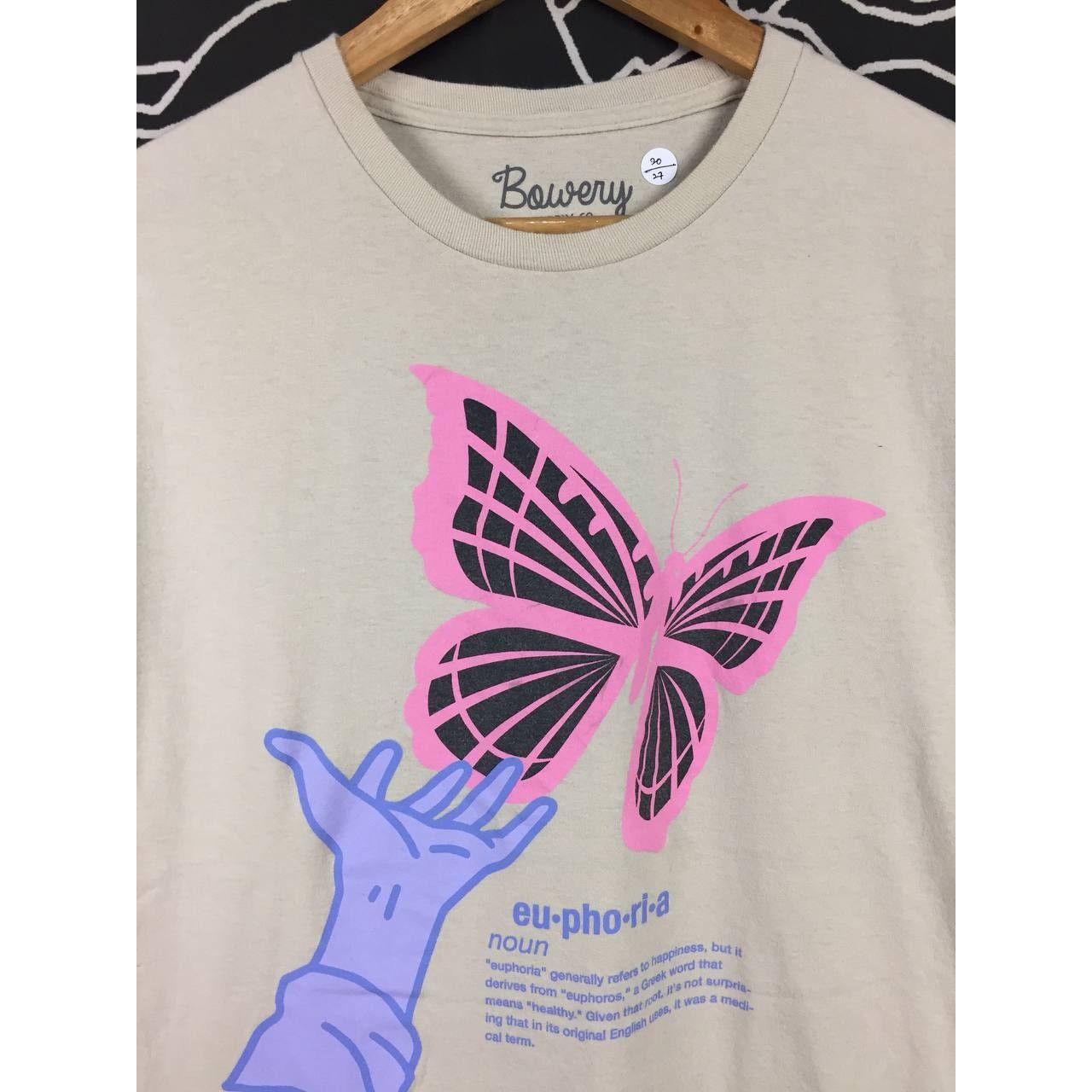 Bowery × Vintage Bowery Supply Co Euphoria Surreal Butterfly Hand Graphic Tee Size US M / EU 48-50 / 2 - 3 Thumbnail
