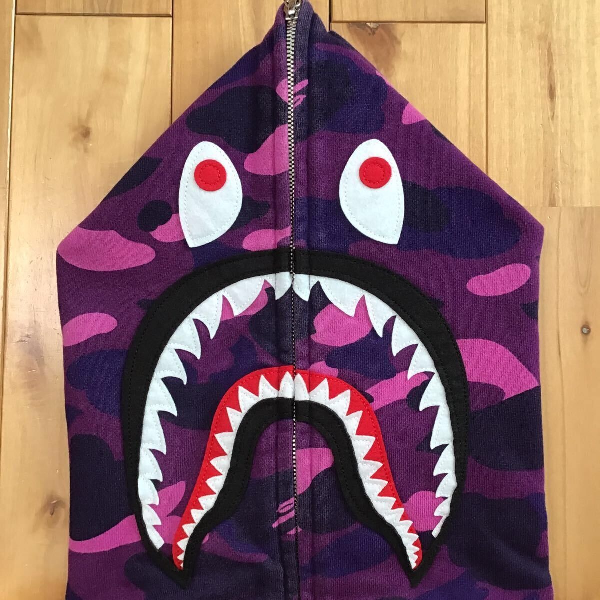 Bape × Nigo 2007 BAPE Purple camo shark full zip hoodie a bathing ape Size US M / EU 48-50 / 2 - 4 Thumbnail