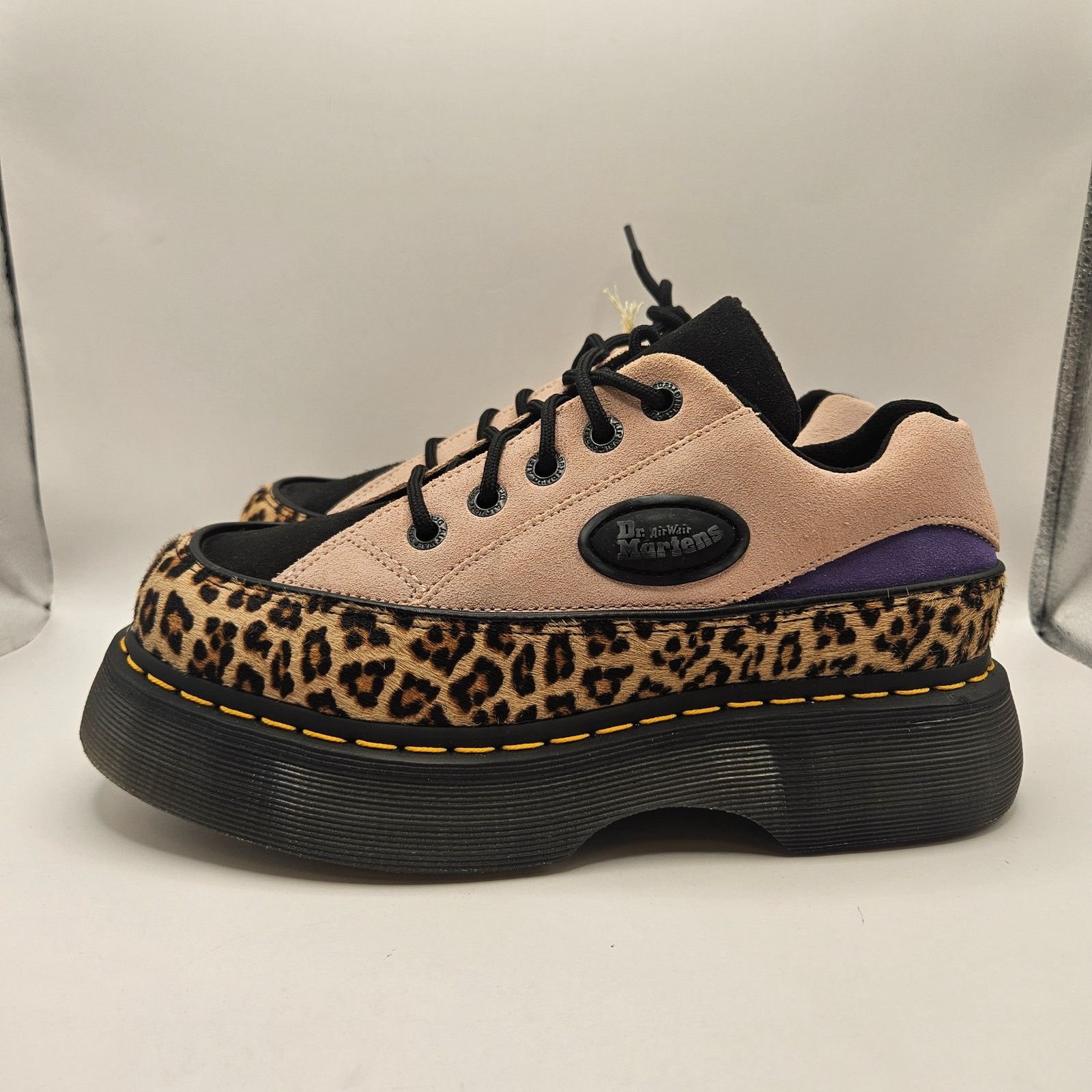 Dr. Martens DR MARTENS WOMEN'S 8 BUZZ 5 EYE LEOPARD SUEDE PINK SUEDE Size US 8 / IT 38 - 2 Thumbnail