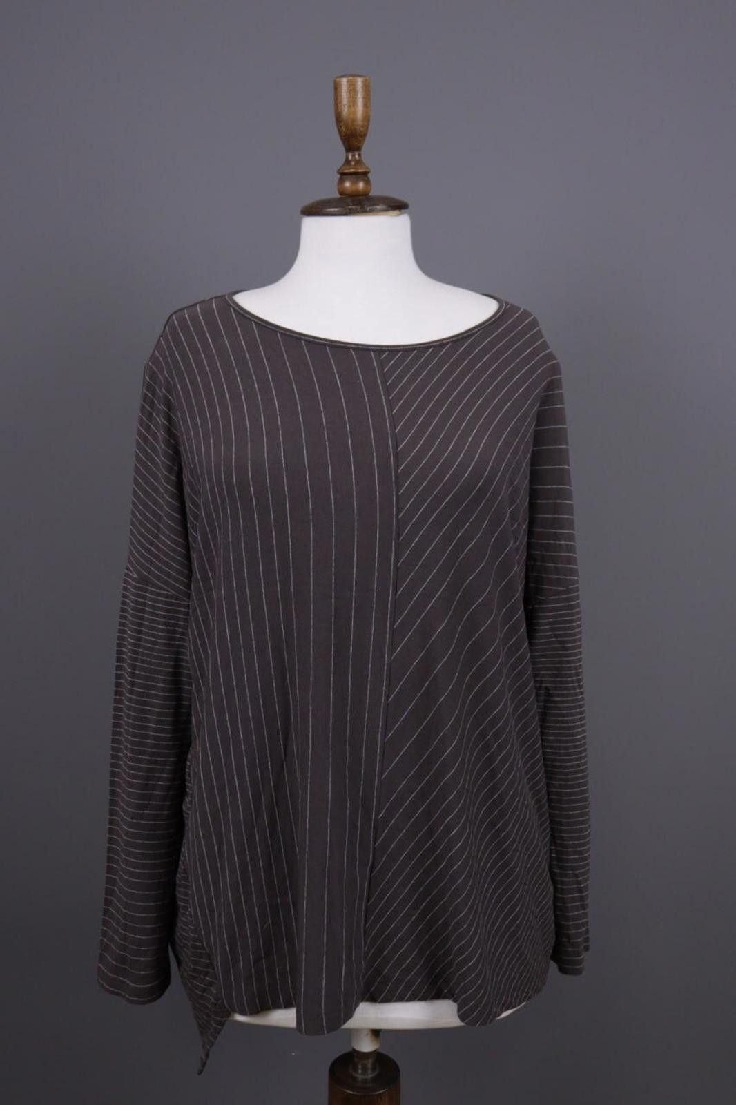 Oscar De La Renta Oska Brown Striped Relaxed Lagenlook Tunic Dress Size 2 Size XS / US 0-2 / IT 36-38 - 1 Thumbnail