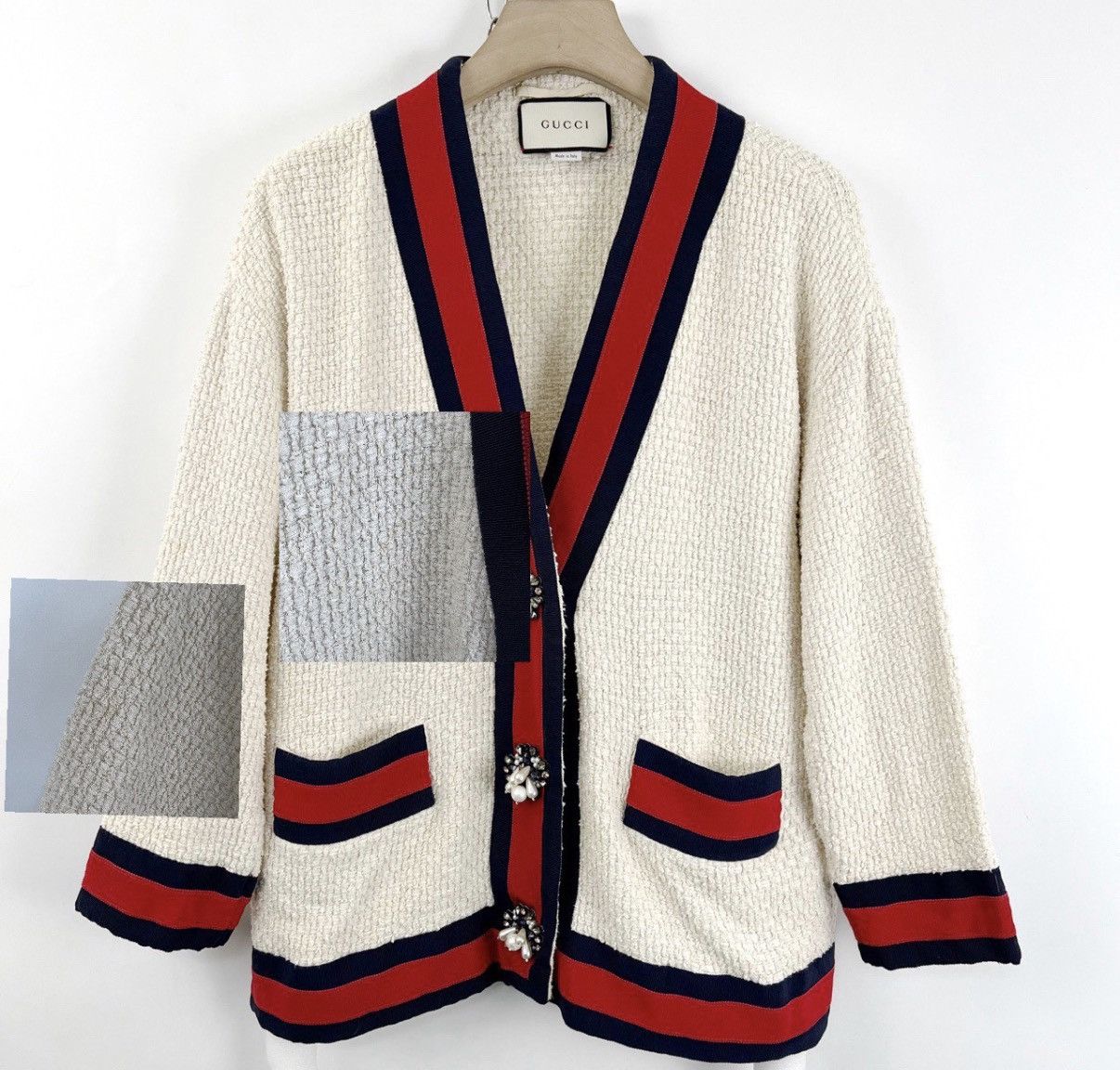 Gucci Gucci/Red and Blue Striped Pearl Button Cardigan K12 Size XS / US 0-2 / IT 36-38 - 7 Thumbnail