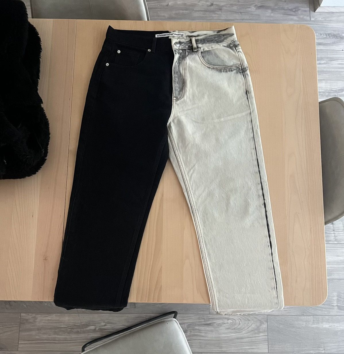 Alexander Wang Alexander wang split black/white jeans Size US 32 / EU 48 - 1 Thumbnail