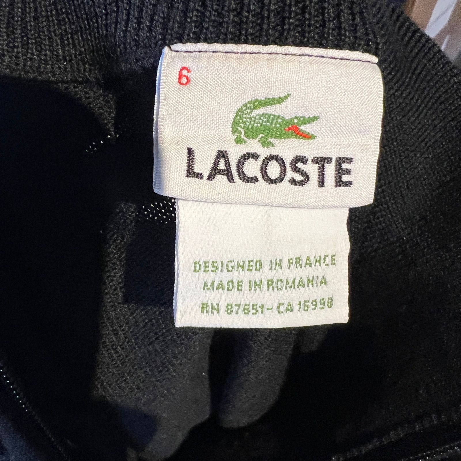 Lacoste Lacoste Men's Black Quarter Zip Sweater XL Size 6 23x27 Size US XL / EU 56 / 4 - 4 Thumbnail