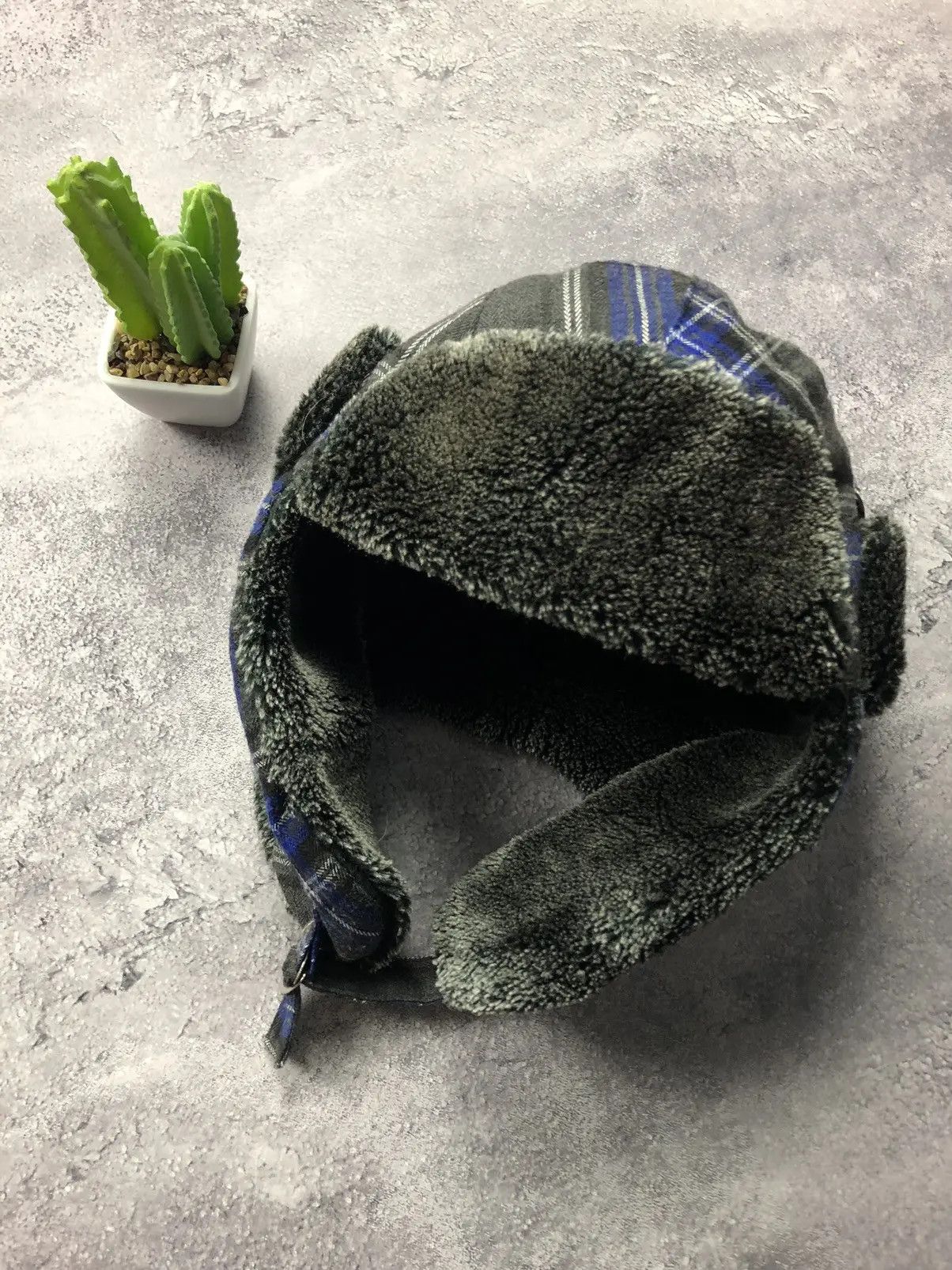Vintage USHANKA Amazing Faux Fur Y2K Hat (Trapper Hat) Checkered Size ONE SIZE - 5 Thumbnail