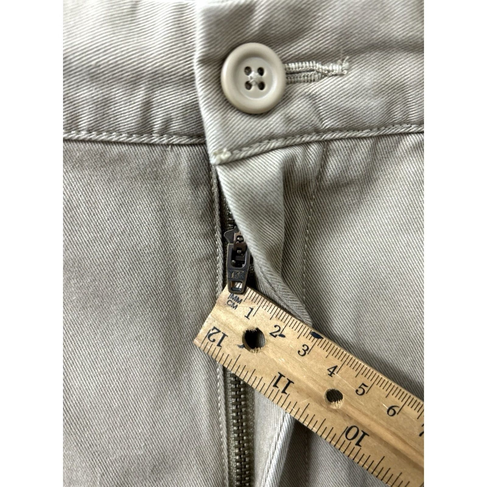 Vintage J. Crew Factory Urban Slim Fit Chinos Pants Mens 32x34 Khaki Tan Slim Fit 5-Pocket Zipper Button Casual Workwear Business Cotton Canvas Size US 32 / EU 48 - 5 Thumbnail