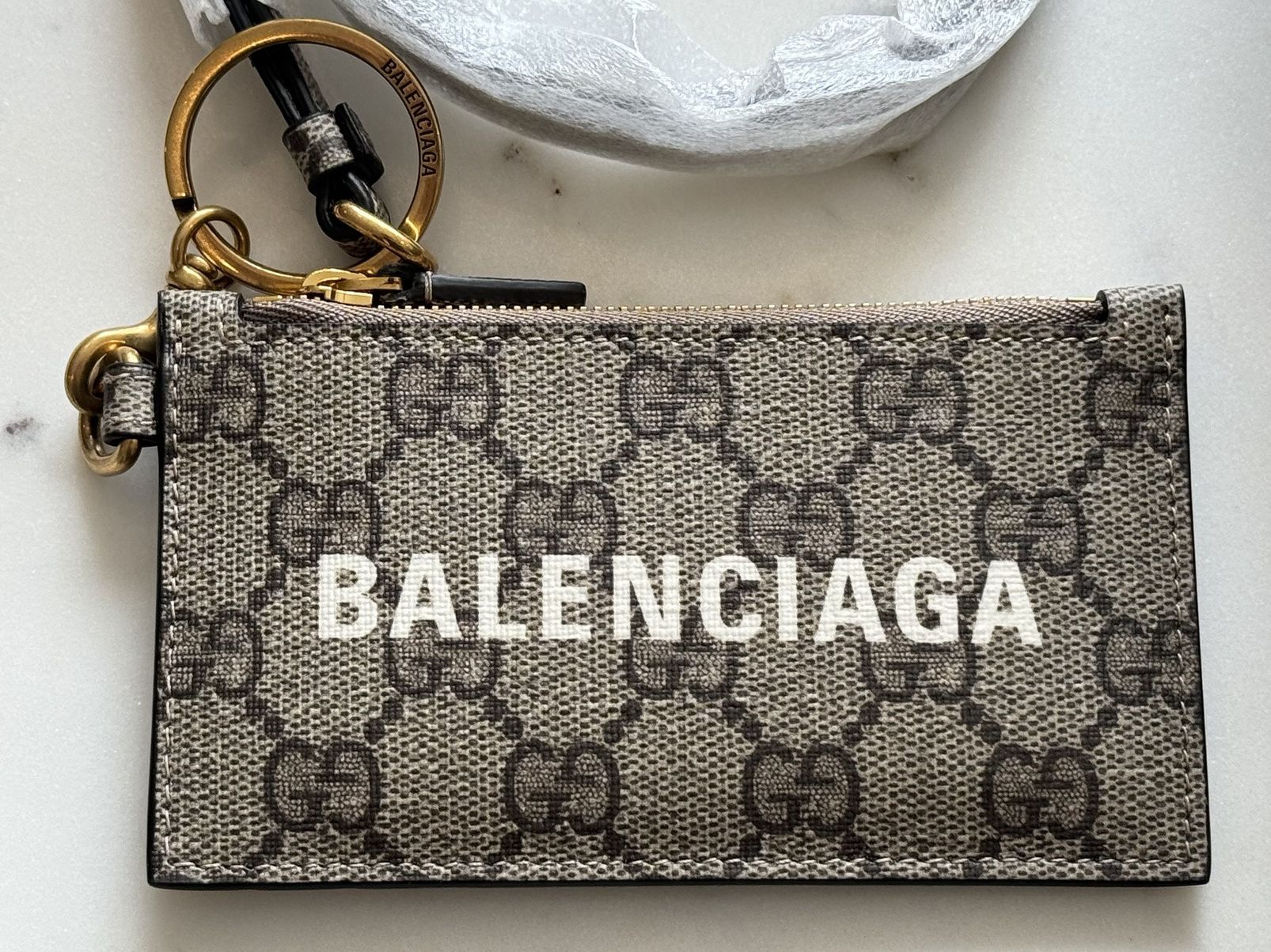 Balenciaga × Gucci Gucci x Balenciaga The Hacker Project Card Case with Strap Size ONE SIZE - 3 Thumbnail