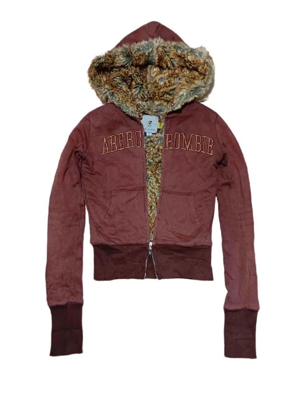 If Six Was Nine Y2K Fur Hoodie Double Zipper Aberchrombie Size M / US 6-8 / IT 42-44 - 1 Thumbnail
