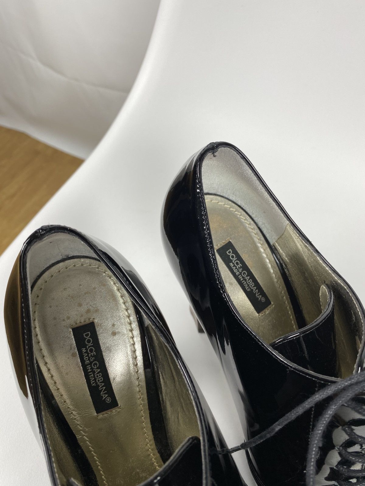 Dolce & Gabbana Dolce & Gabbana Patent Leather Block Heel Booties size 39 Size US 9 / IT 39 - 9 Thumbnail