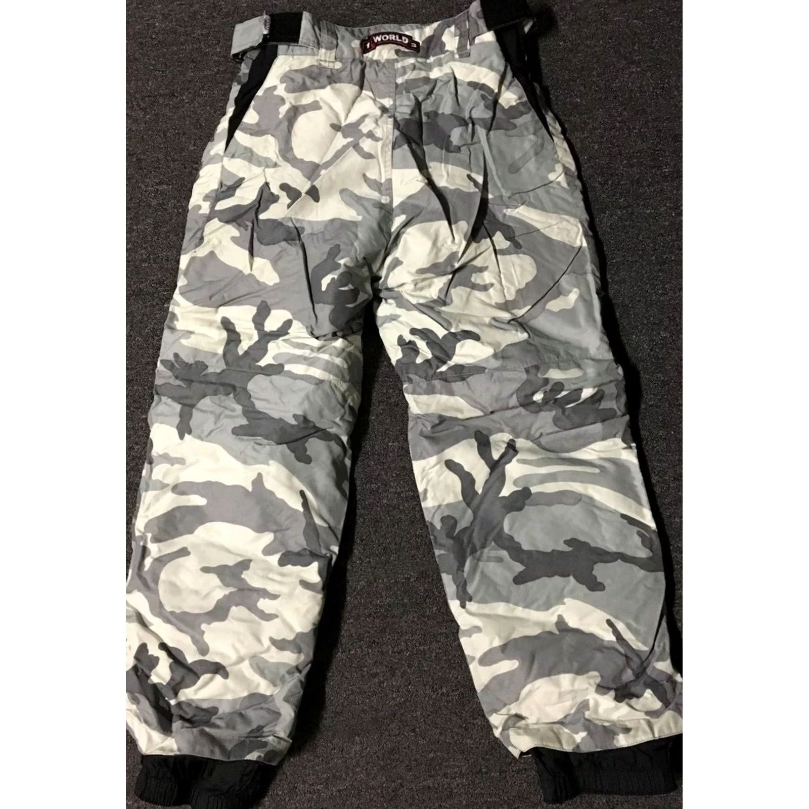 World Industries VINTAGE World Industries Snow Camo Pants Ski Skateboards S 90s Mens Size US 29 - 4 Thumbnail
