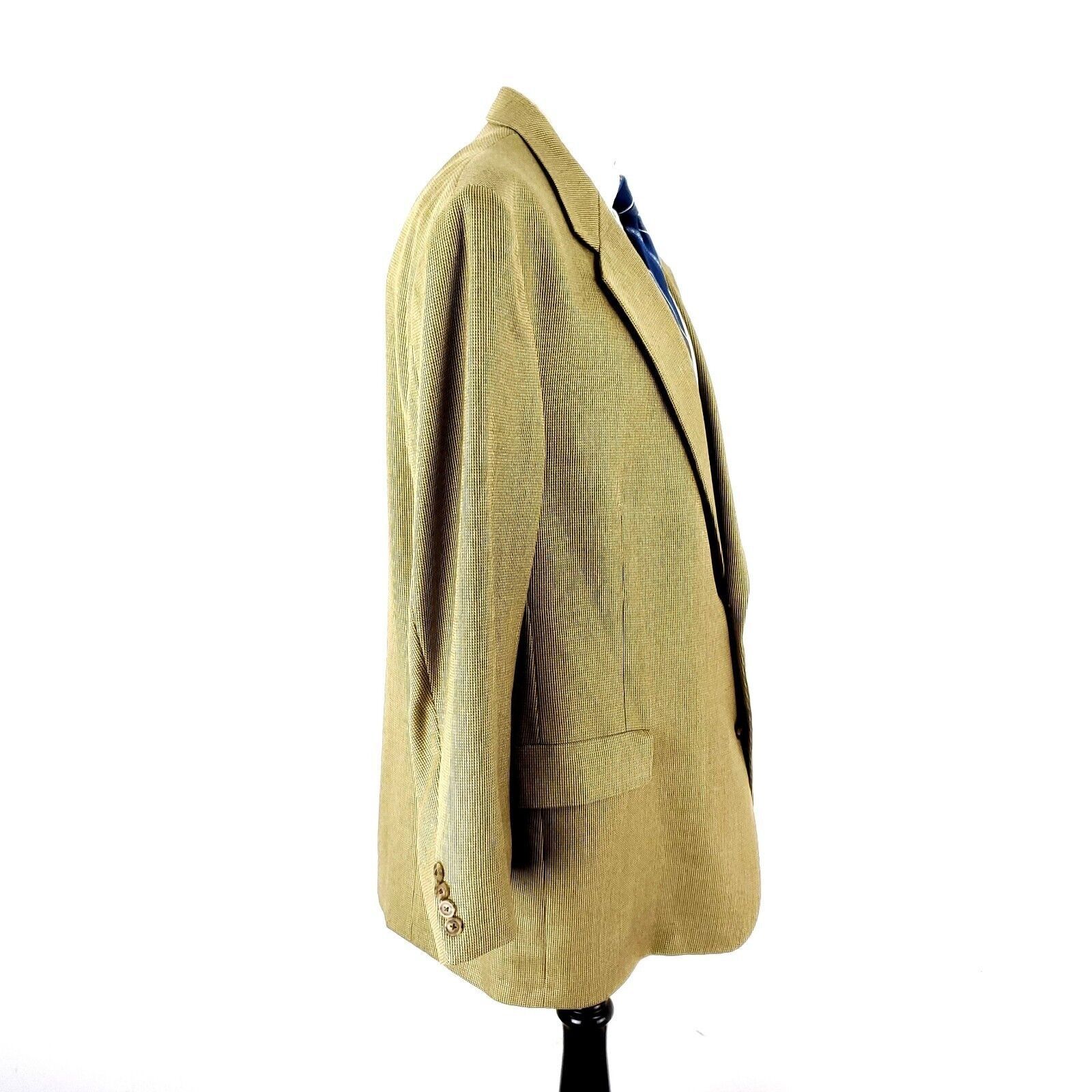 Hart Schaffner Marx Hart Schaffner Marx Wool 2 Button Sport Coat 46L Tan Nailshe Size 46L - 6 Thumbnail