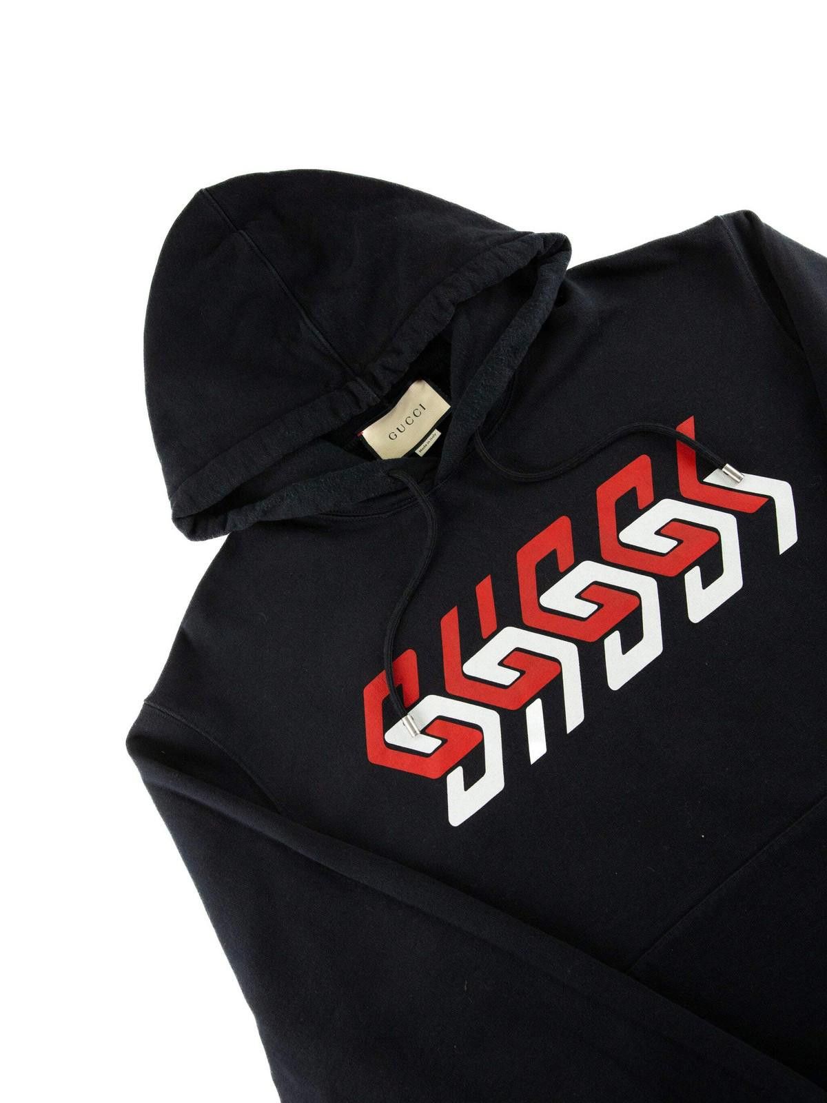 Gucci Gucci Mens Geometric Block Logo Hoodie Medium Black Size US M / EU 48-50 / 2 - 2 Thumbnail