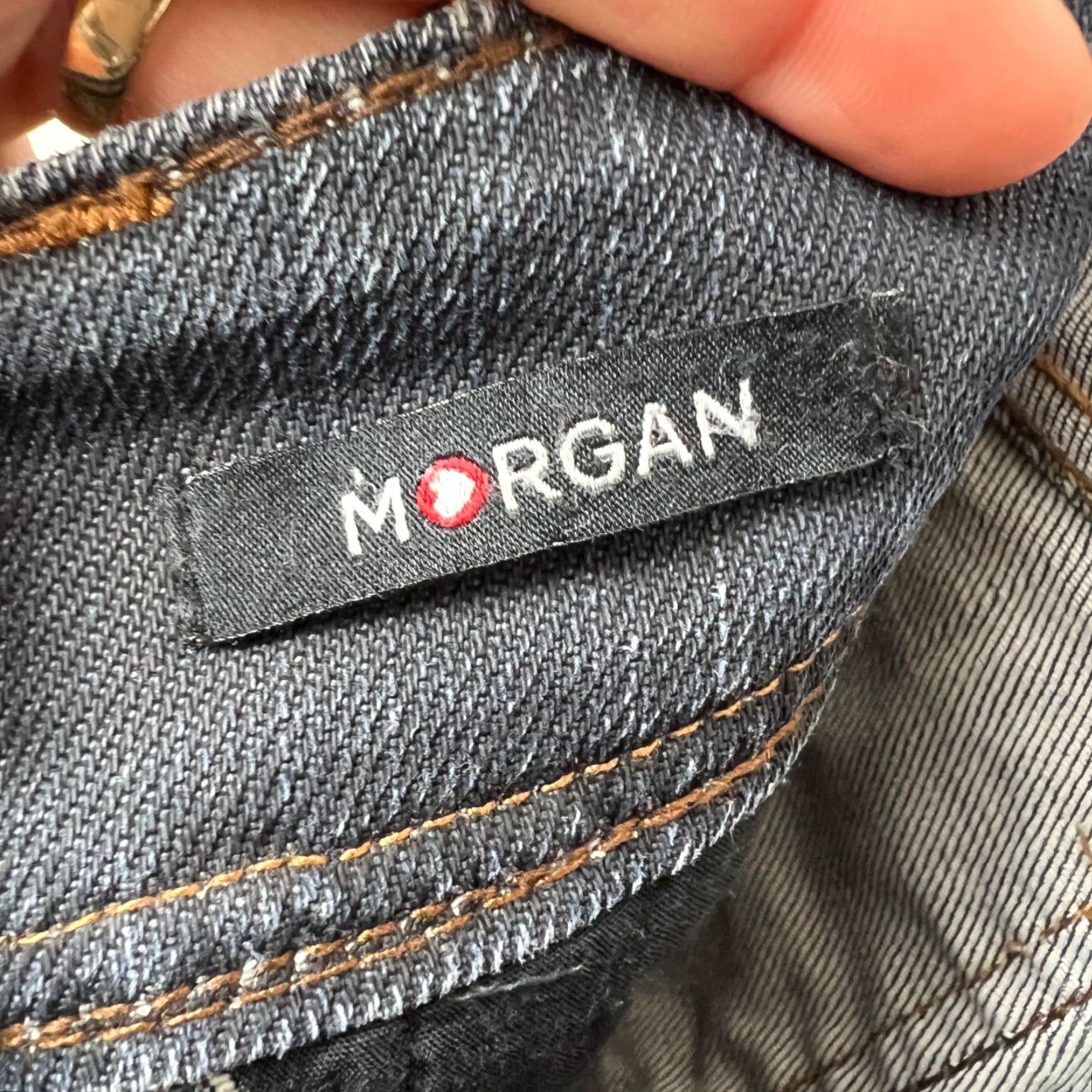 Morgan De Toi Morgan Womens Jeans Slim Denim 5-Pocket Embroidered Dark Wash Cotton Blend Stretch Size 26" / US 2 / IT 38 - 3 Thumbnail