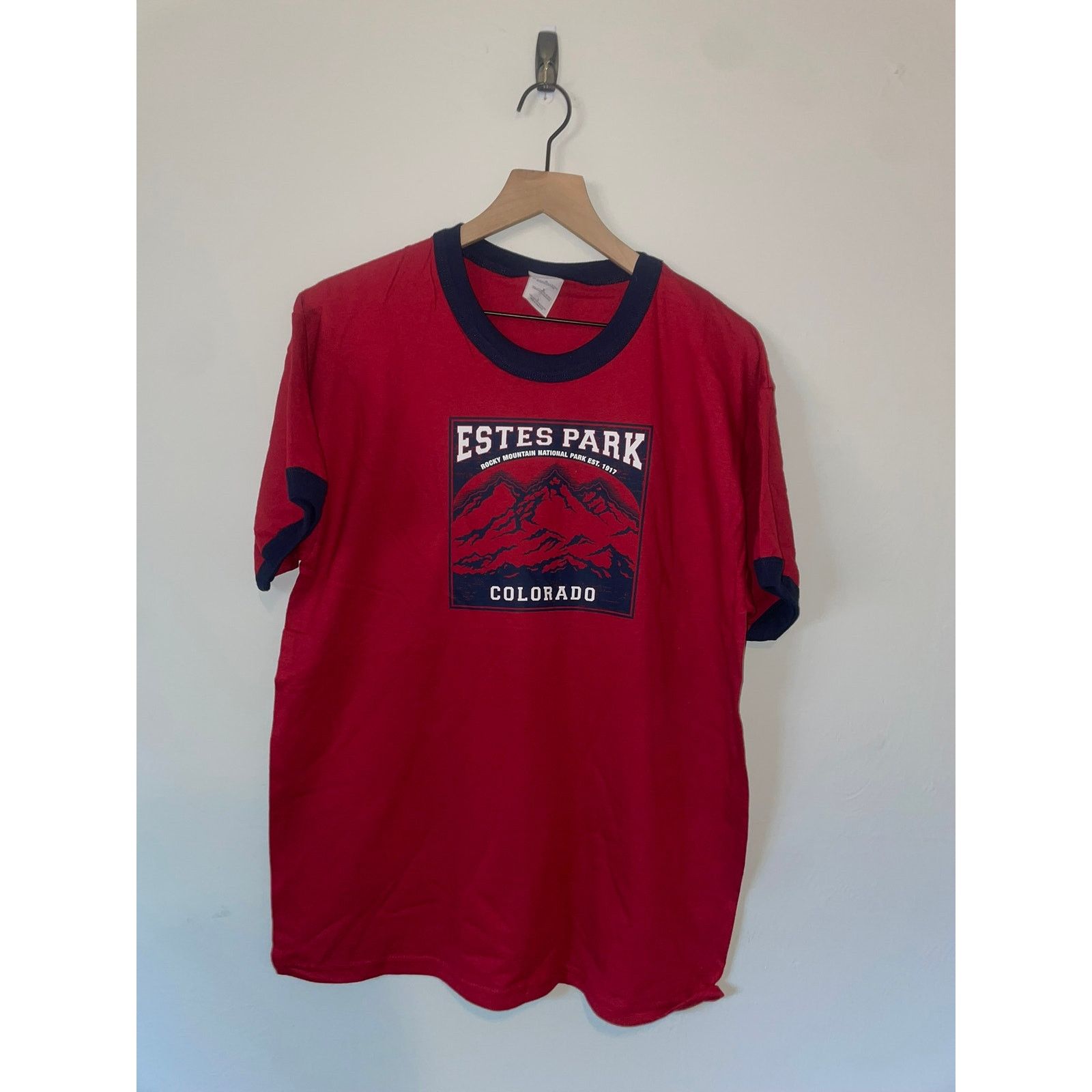 Anvil Vintage Estes Park Rocky Mountain National Park Ringer Shirt Size US L / EU 52-54 / 3 - 1 Thumbnail