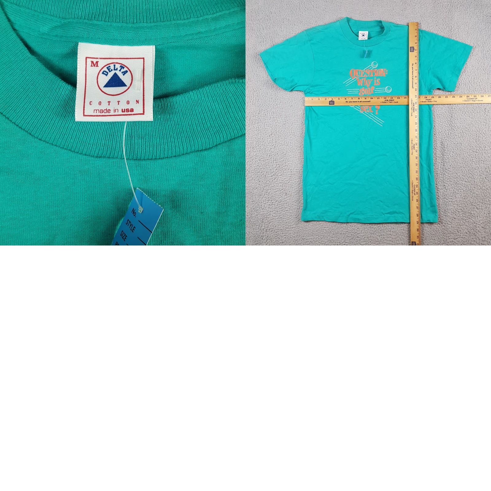 Delta VINTAGE Delta T-Shirt Mens 90s Funny Golf Sex Embroidered Logo Blue Cotton Short Sleeve Crew Neck M Prime Retro Y2K 2000s Size US M / EU 48-50 / 2 - 8 Thumbnail