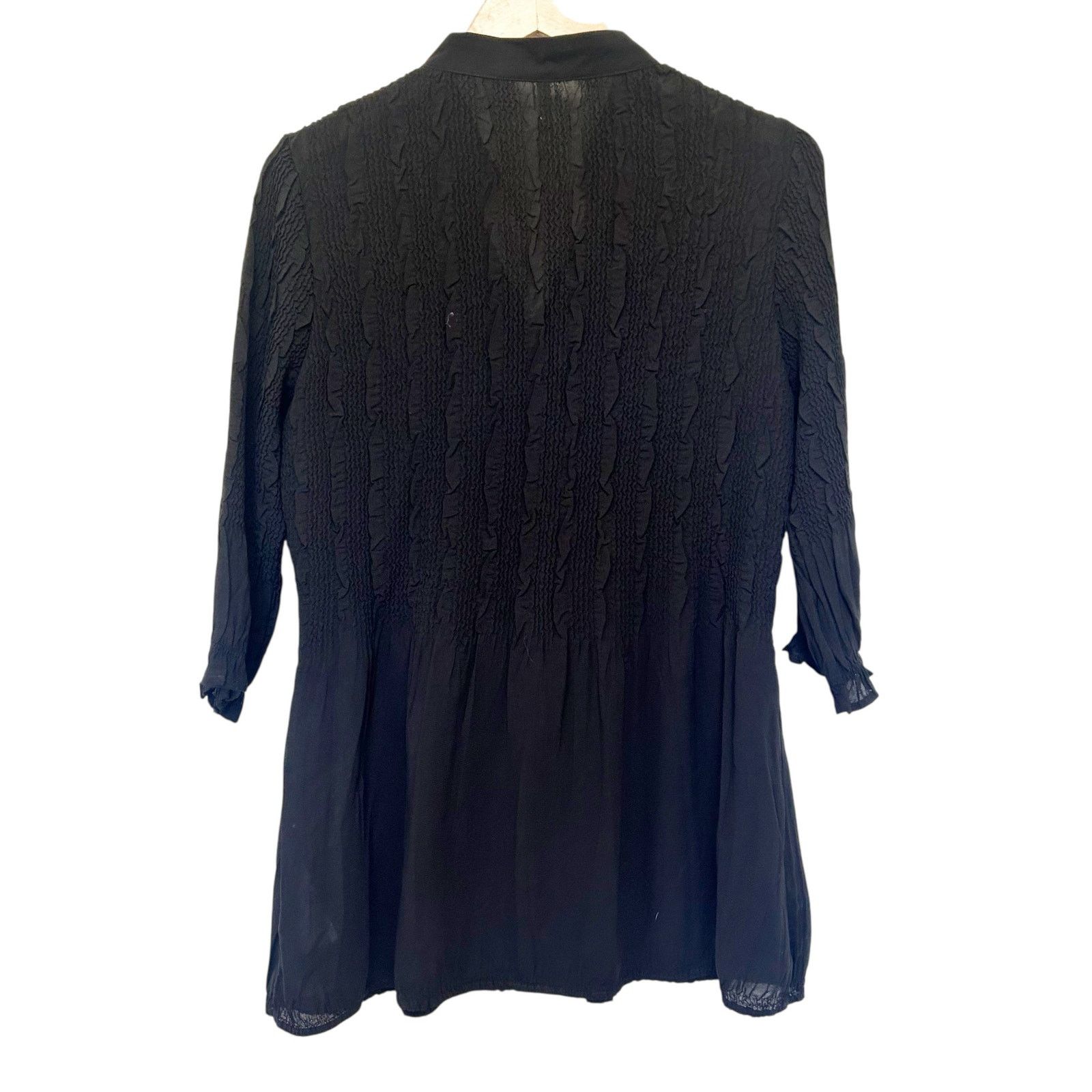 Other Lindi Black Button Front Blouse Tunic Sz L Size L / US 10 / IT 46 - 6 Thumbnail