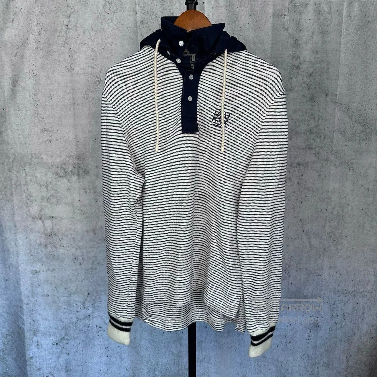 Loewe stylish black and white striped hoodie. Size US S / EU 44-46 / 1 - 1 Thumbnail