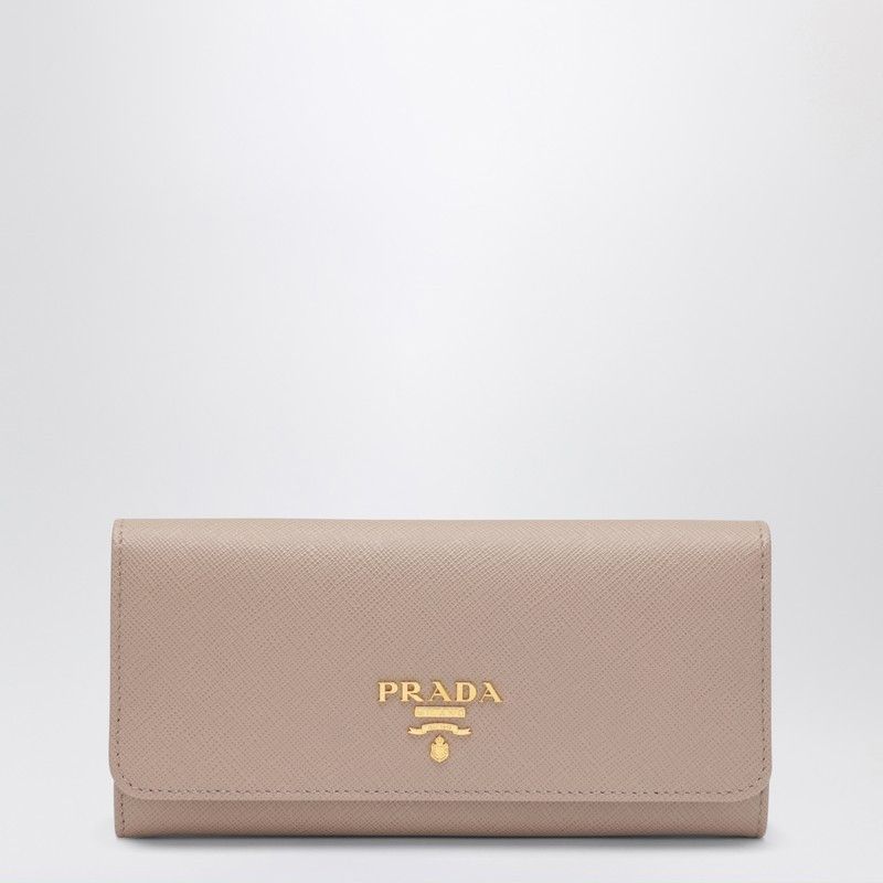 Prada Prada Saffiano Wallet In Powder Pink And Gold Size ONE SIZE - 1 Thumbnail