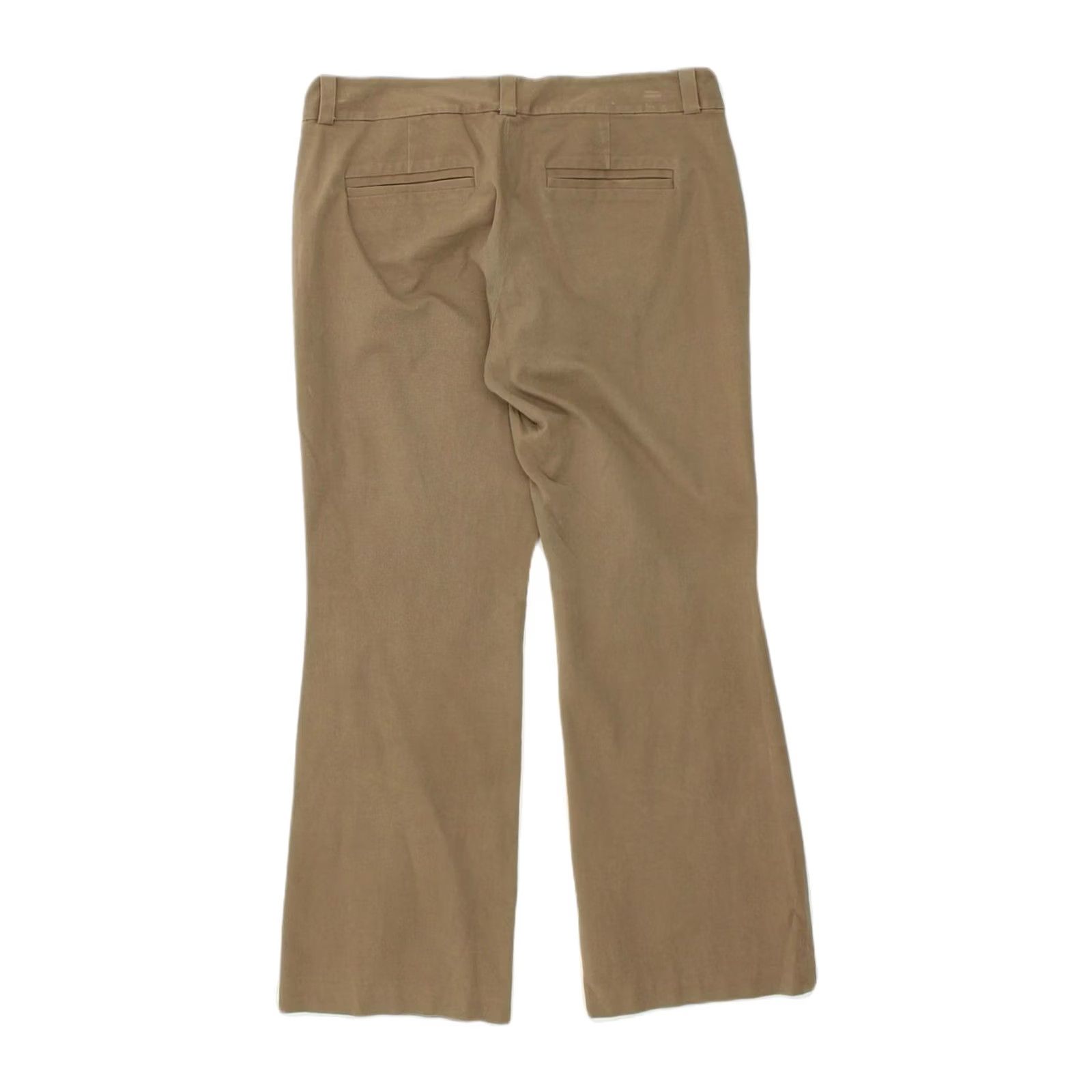 Eddie Bauer EDDIE BAUER Womens Wide Leg Trousers Khaki Cotton US 10 L W32 L28 Size 36" / US 14 / IT 50 - 2 Thumbnail