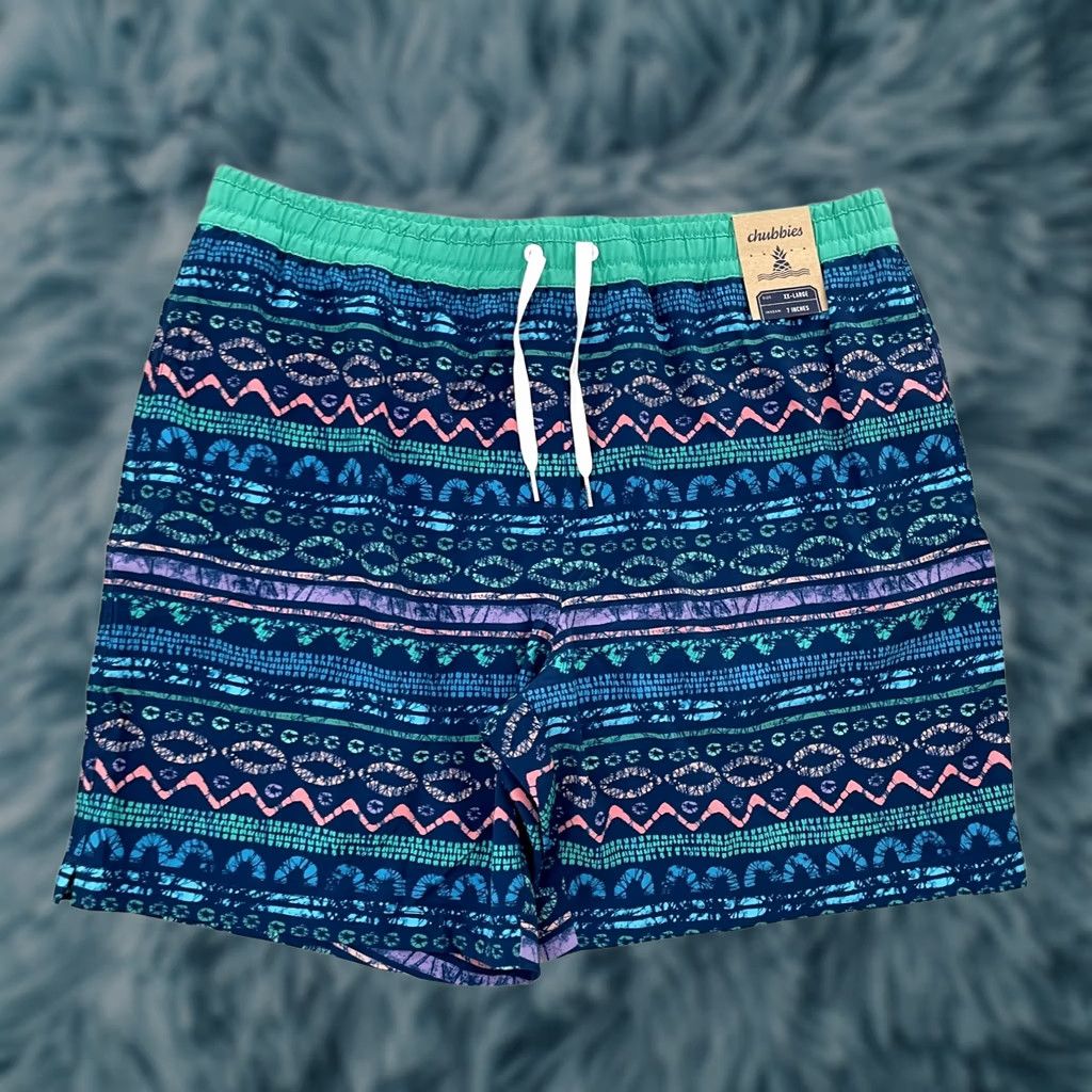 Chubbies Chubbies Shorts 2XL Blue The Favs 7" Classic Swim Trunks Lined Men XXL NEW Size US 39 - 1 Thumbnail