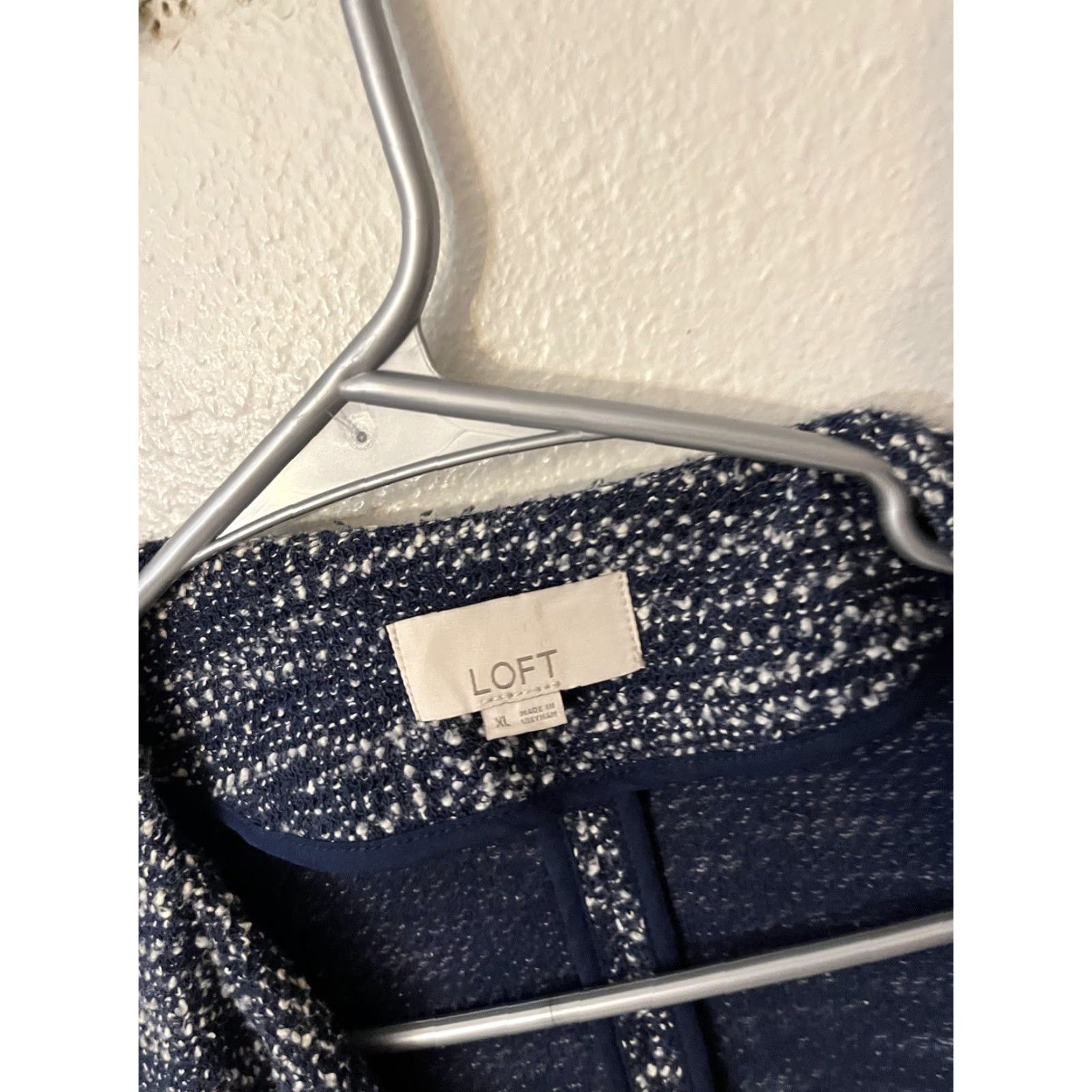 Loft LOFT Cardigan Sweater Women XL Blue Open-Front Long Sleeve Knit Cotton Rayon Geometric Classic Modern Casual Open Size XL / US 12-14 / IT 48-50 - 2 Thumbnail