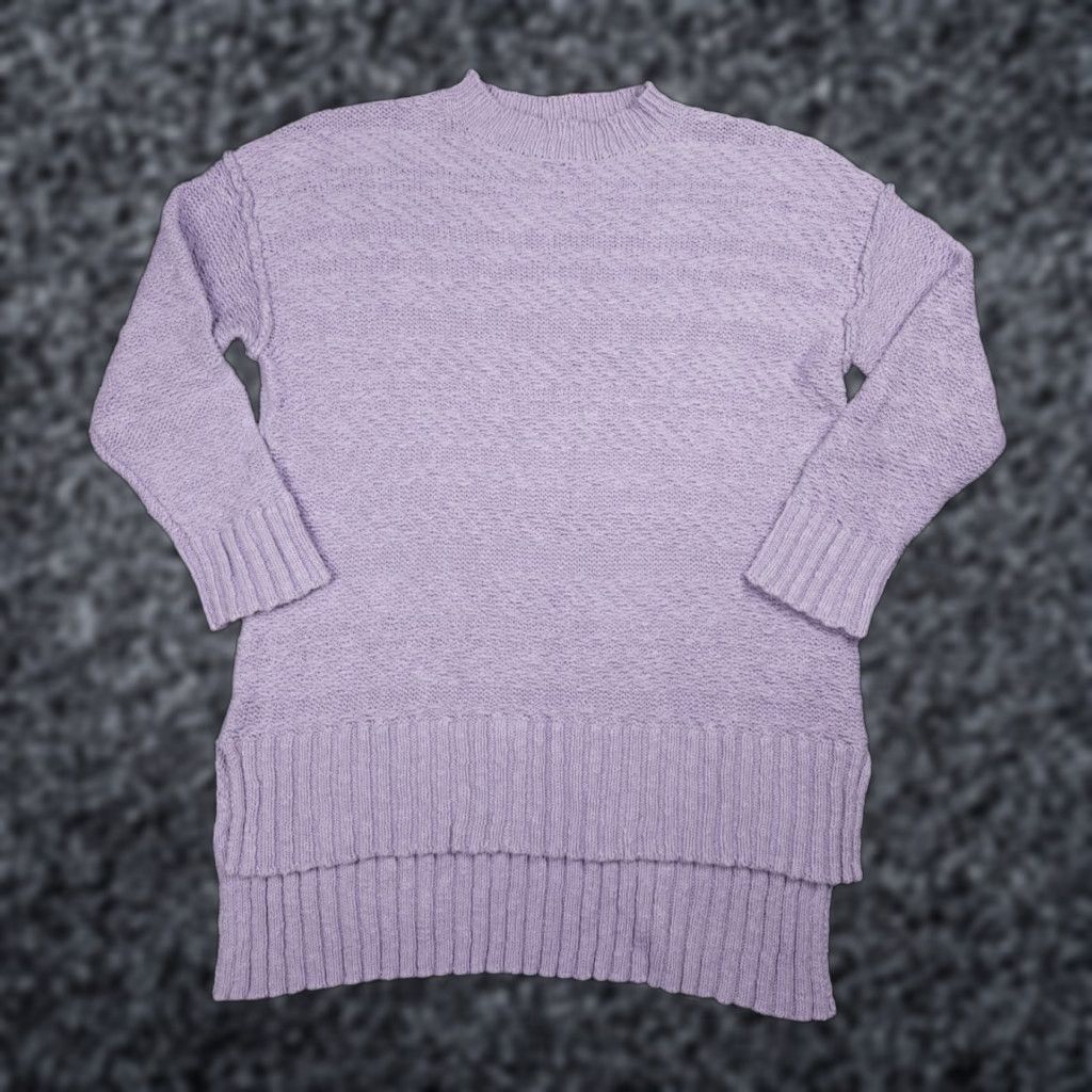 Free People Free People Sparrow Tunic Sweater Oversized Small Purple Light Purple Long Sleeve Women S Relaxed Knit Sec Size S / US 4 / IT 40 - 1 Thumbnail