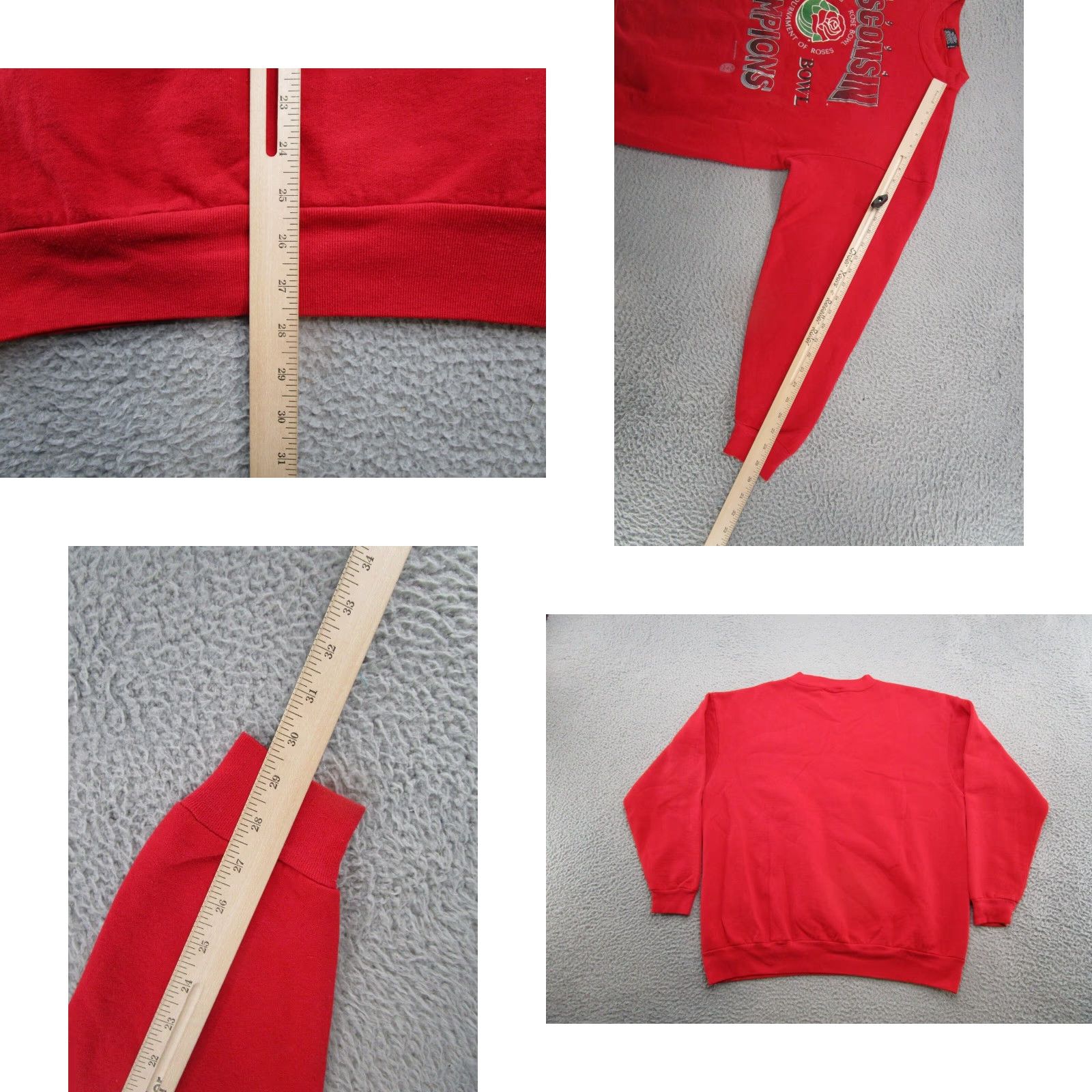 Vintage VINTAGE Wisconsin Badgers Rose Bowl Sweatshirt Men's XL Red Hooded Pullover Sweatshirt USA Made All Seasons Size XL Mens Size US XL / EU 56 / 4 - 8 Thumbnail