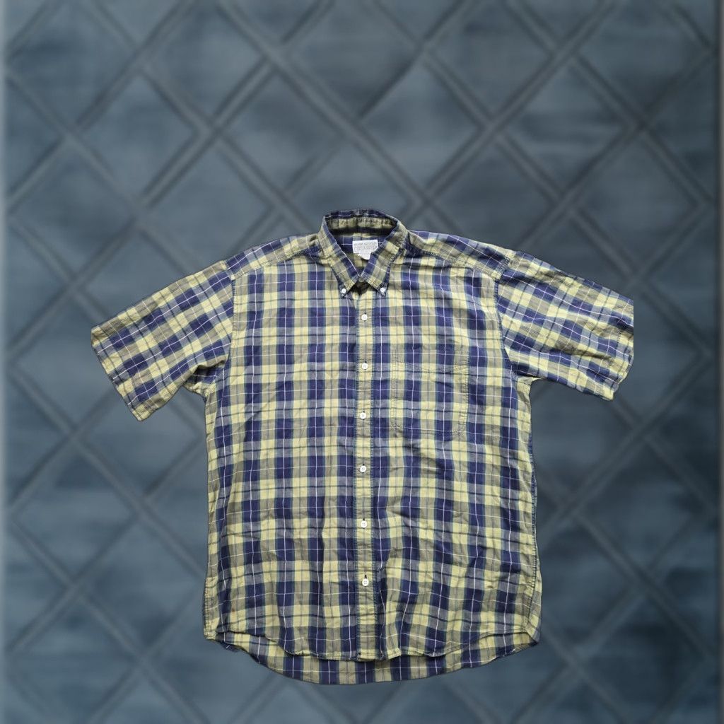Banana Republic VINTAGE Banana Republic Shirt Mens L Blue Plaid Safari Cotton 90s Size US L / EU 52-54 / 3 - 1 Thumbnail
