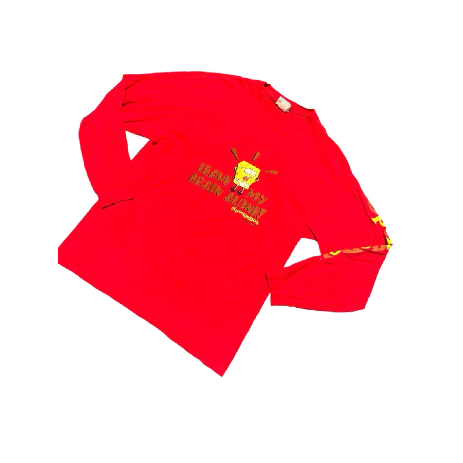 Nickelodeon VINTAGE Nickelodeon Shirt Mens L SpongeBob SquarePants Long Sleeve Red 2001 USA Brain Alone Size US L / EU 52-54 / 3 - 4 Thumbnail