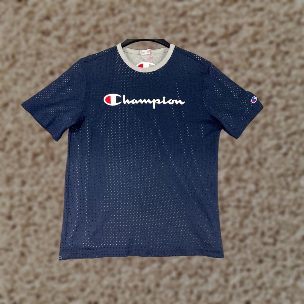 Champion Champion Shirt Mens Large Blue Crew Neck Graphic Print Logo Short Sleeve Poly Size US L / EU 52-54 / 3 - 1 Thumbnail