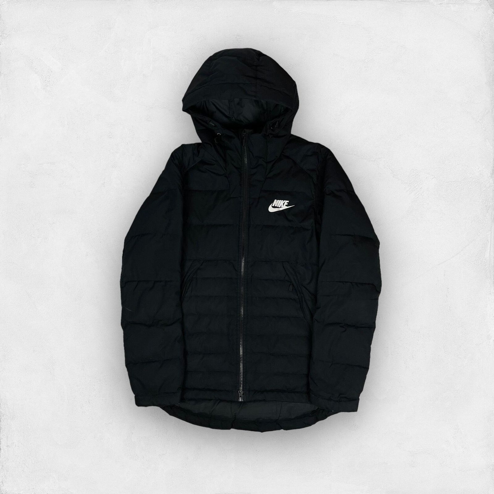 Nike Nike Men's Black Long Sleeve Hooded Full Zip Puffer Jacket M Size US M / EU 48-50 / 2 - 1 Thumbnail