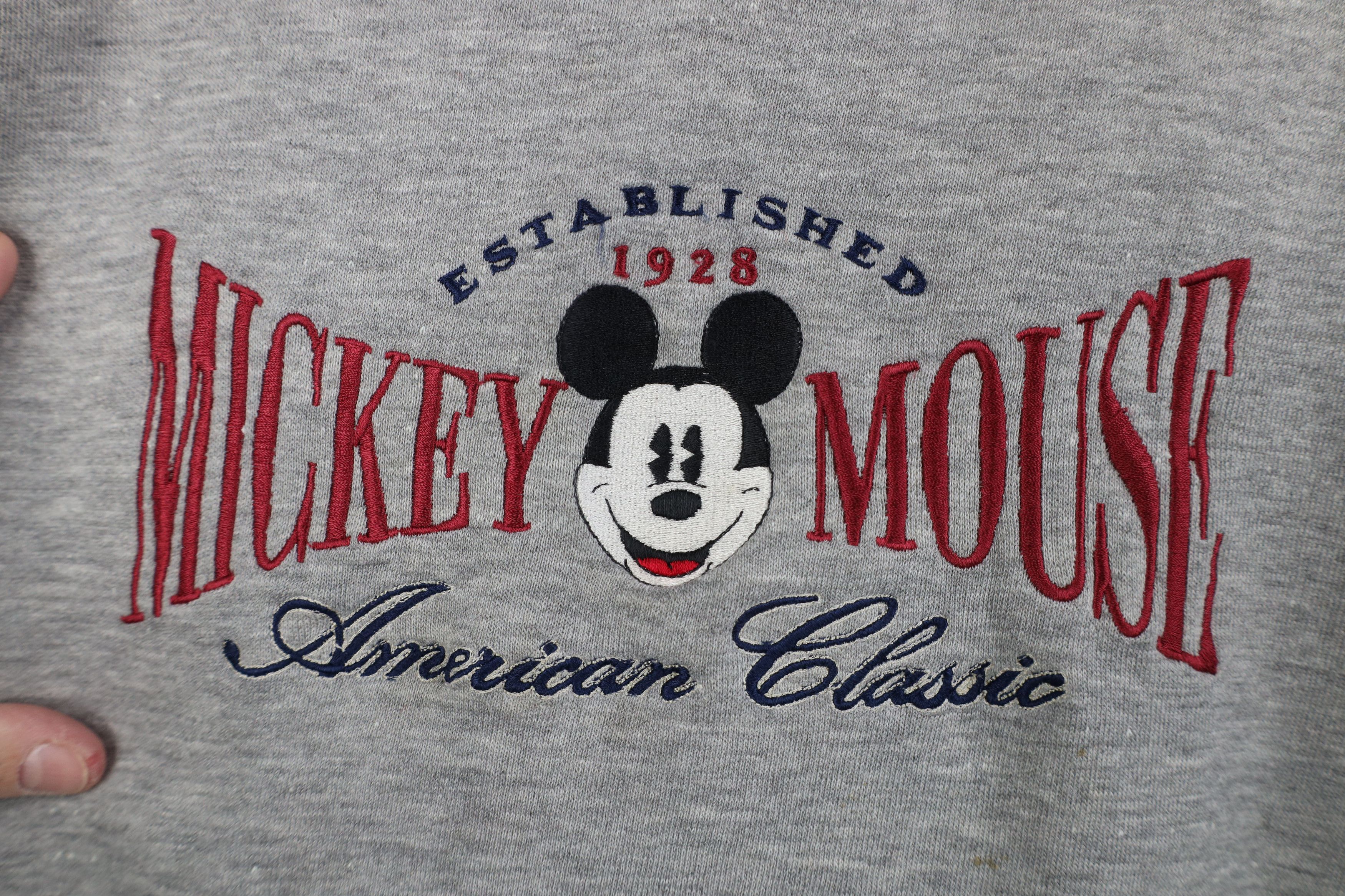 Disney Vintage 90s Disney Spell Out Mickey Mouse Sweatshirt Gray Size US L / EU 52-54 / 3 - 4 Thumbnail