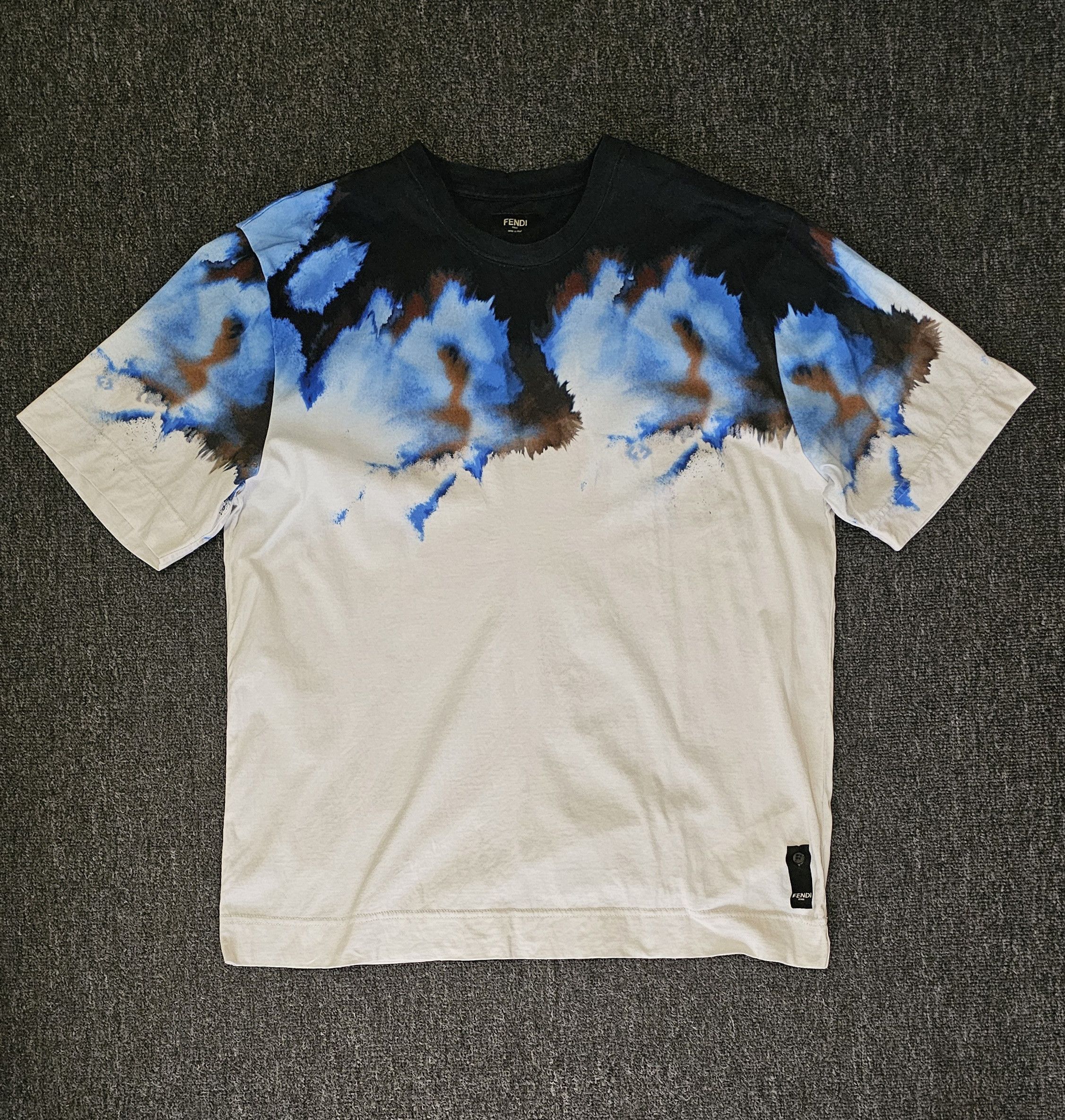 Fendi Fendi Men's Colorful Tie-Dye T-Shirt Size M Size US S / EU 44-46 / 1 - 1 Thumbnail